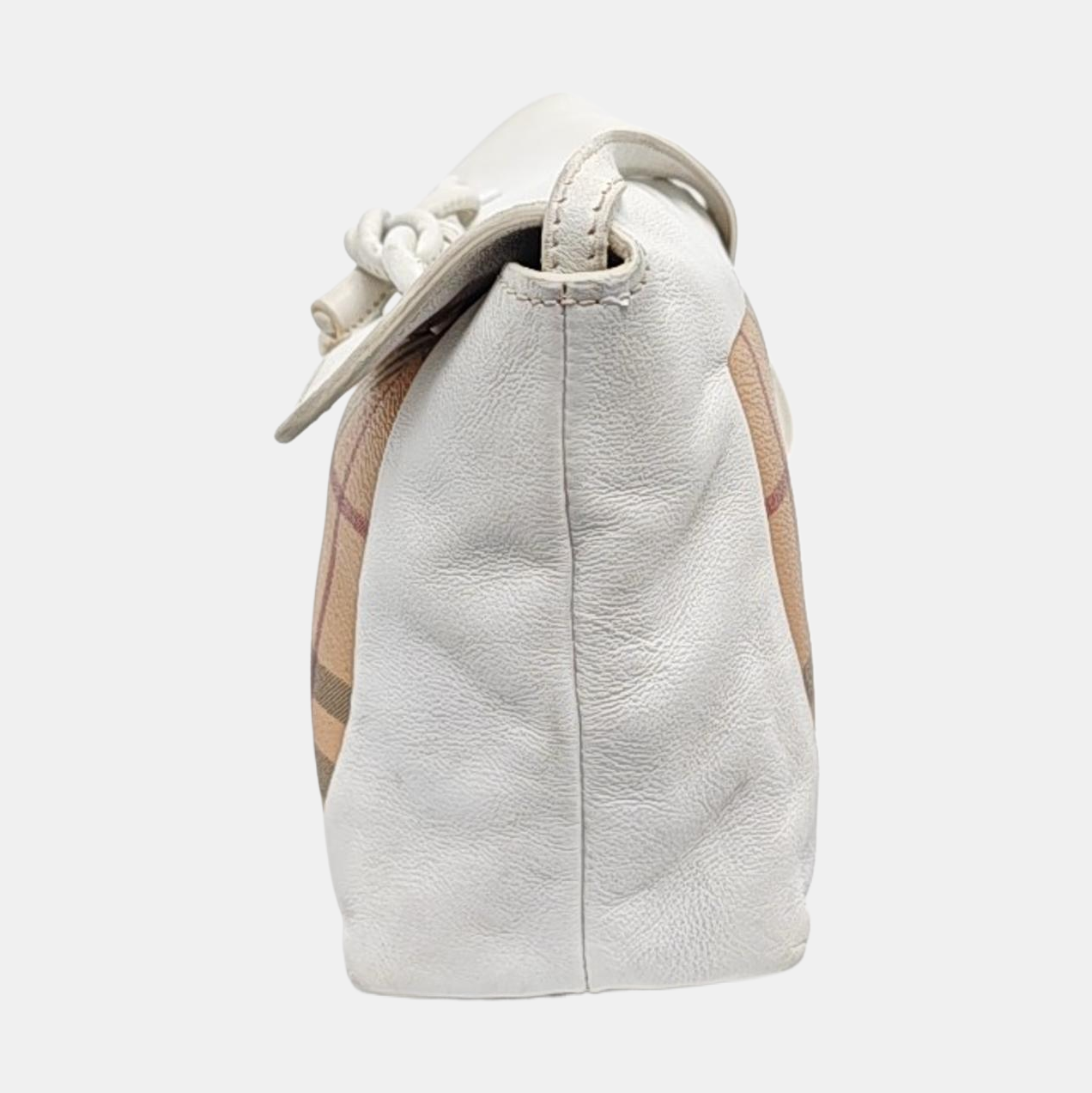 BURBERRY Khaki Coated Canvas Warhorse Plaid Crossbody Shoulder Bag Golden hardware-(SKU)-954930104