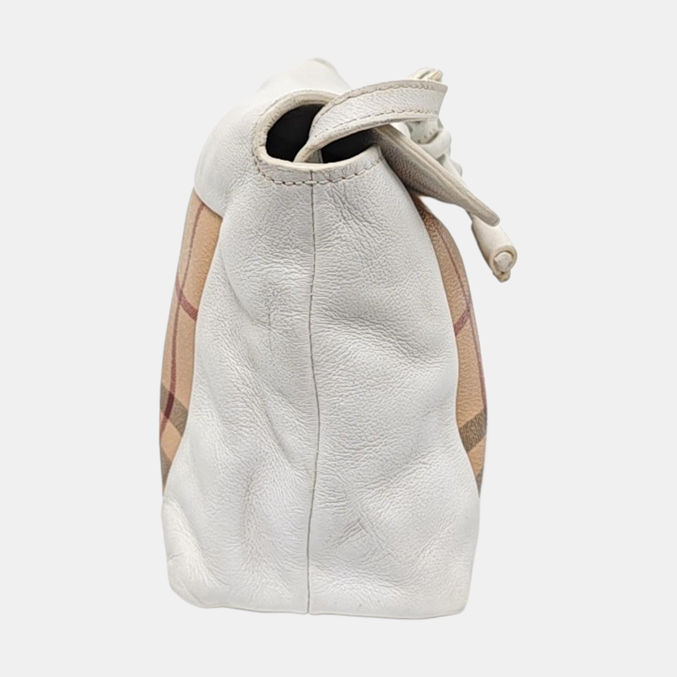 BURBERRY Khaki Coated Canvas Warhorse Plaid Crossbody Shoulder Bag Golden hardware-(SKU)-954930104