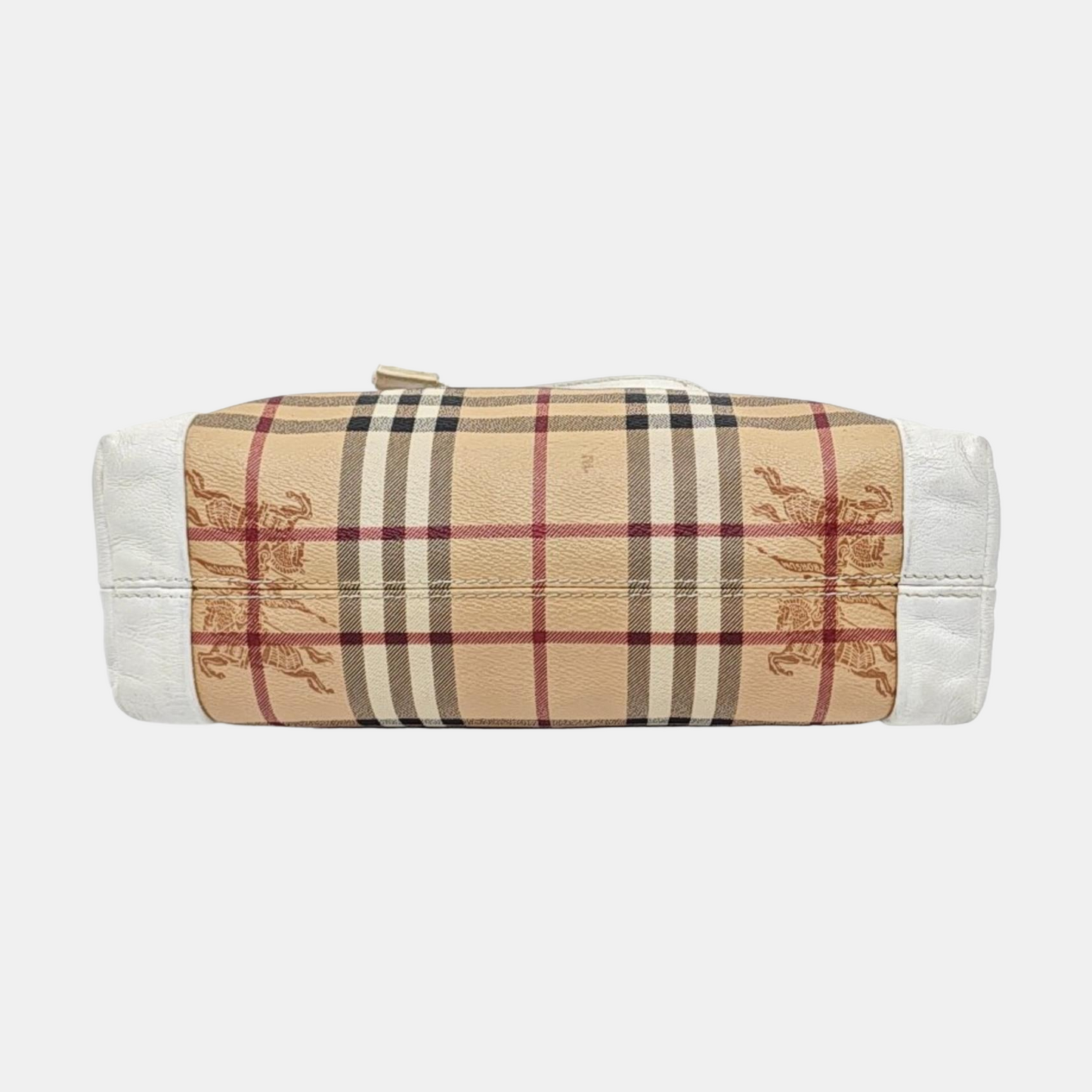 BURBERRY Khaki Coated Canvas Warhorse Plaid Crossbody Shoulder Bag Golden hardware-(SKU)-954930104