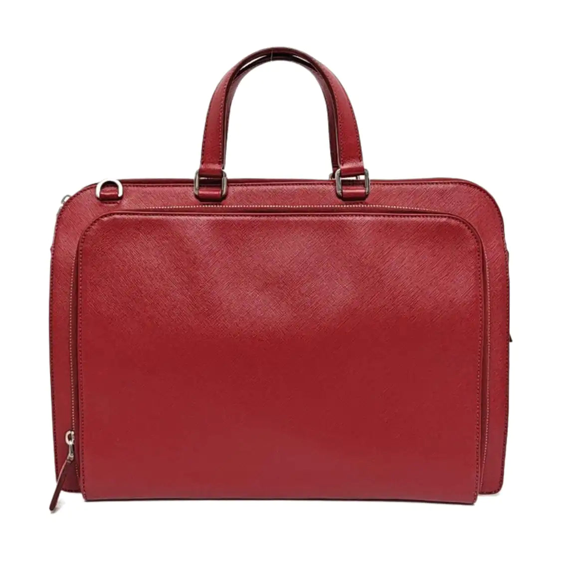 PRADA Red Cowhide Tote Bag Silver Hardware-(SKU)-954933238