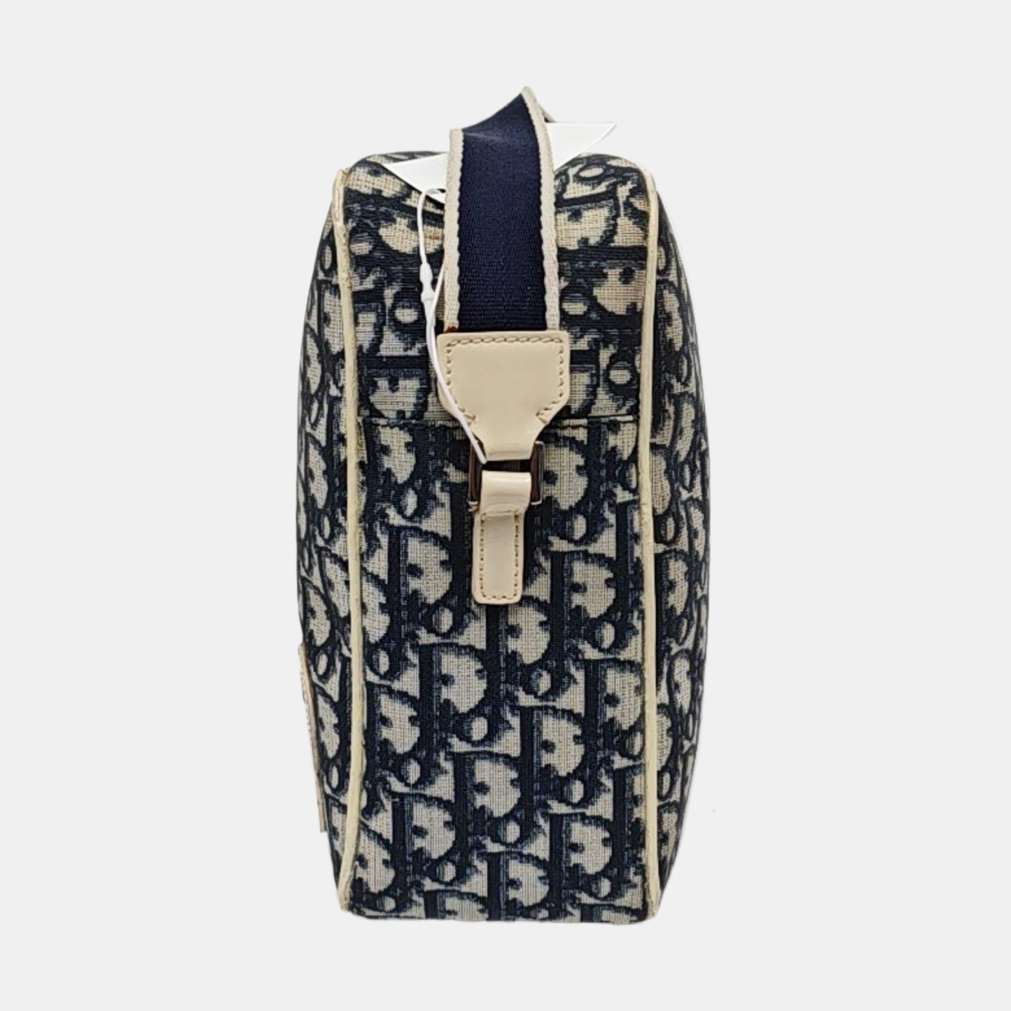 DIOR Rasta Blue Coated Canvas Monogram Crossbody Tote Shoulder Bag Silver Hardware-(SKU)-954926887