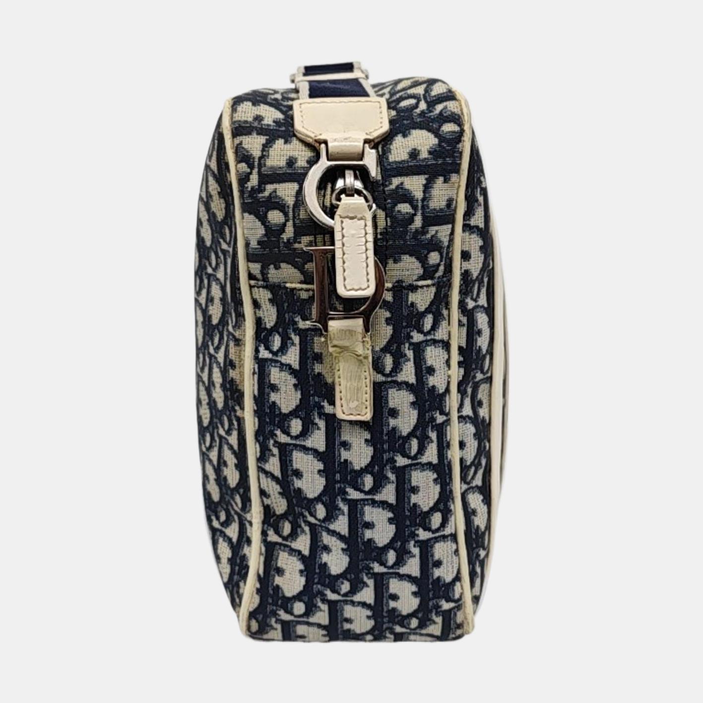 DIOR Rasta Blue Coated Canvas Monogram Crossbody Tote Shoulder Bag Silver Hardware-(SKU)-954926887