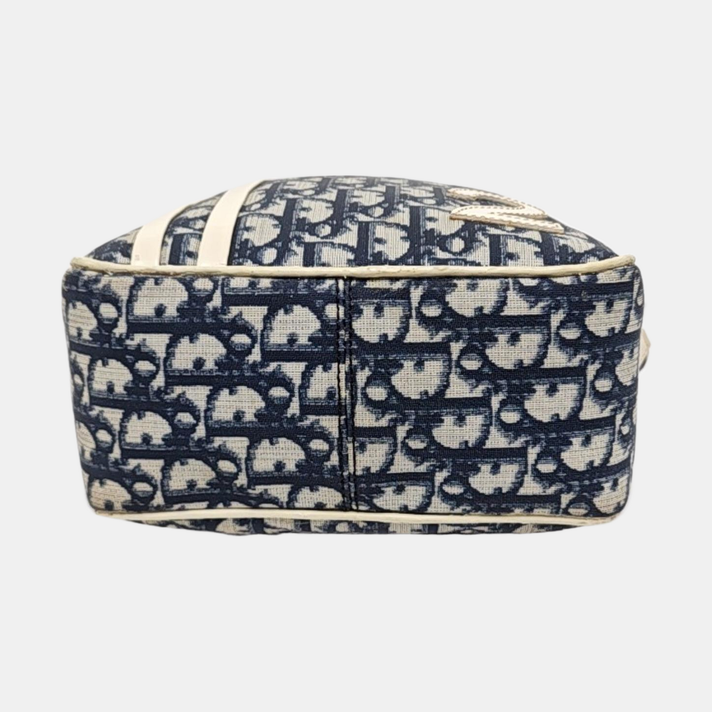DIOR Rasta Blue Coated Canvas Monogram Crossbody Tote Shoulder Bag Silver Hardware-(SKU)-954926887