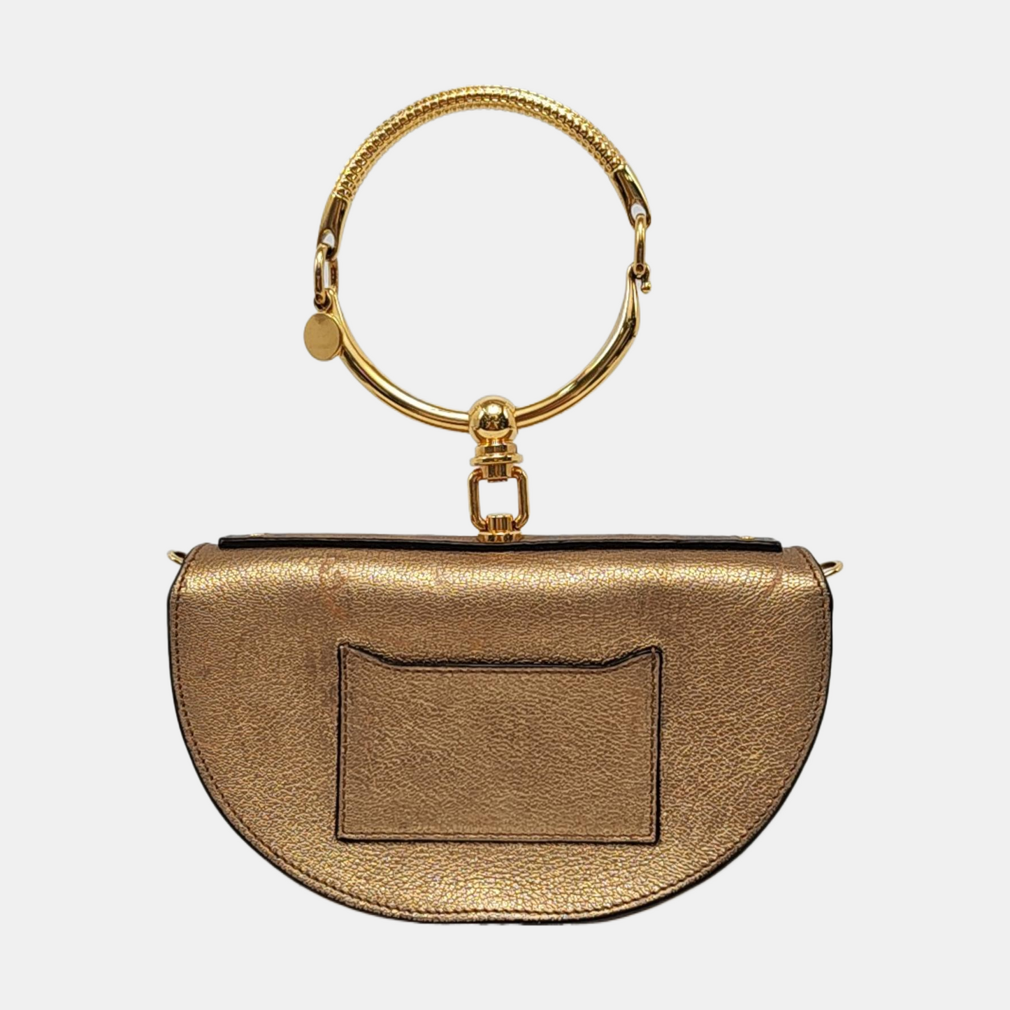 Chloé Nile Golden Cowhide Crossbody Single Shoulder Bag Handbag Golden hardware Removable shoulder strap-(SKU)-954874454