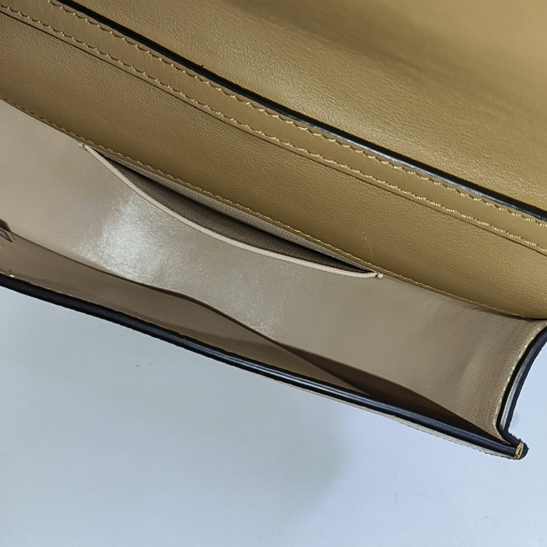 Chloé Nile Golden Cowhide Crossbody Single Shoulder Bag Handbag Golden hardware Removable shoulder strap-(SKU)-954874454