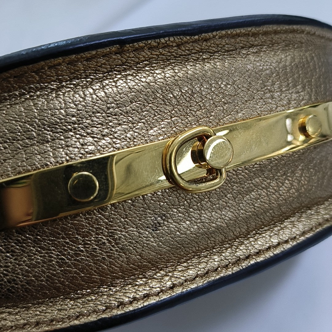 Chloé Nile Golden Cowhide Crossbody Single Shoulder Bag Handbag Golden hardware Removable shoulder strap-(SKU)-954874454