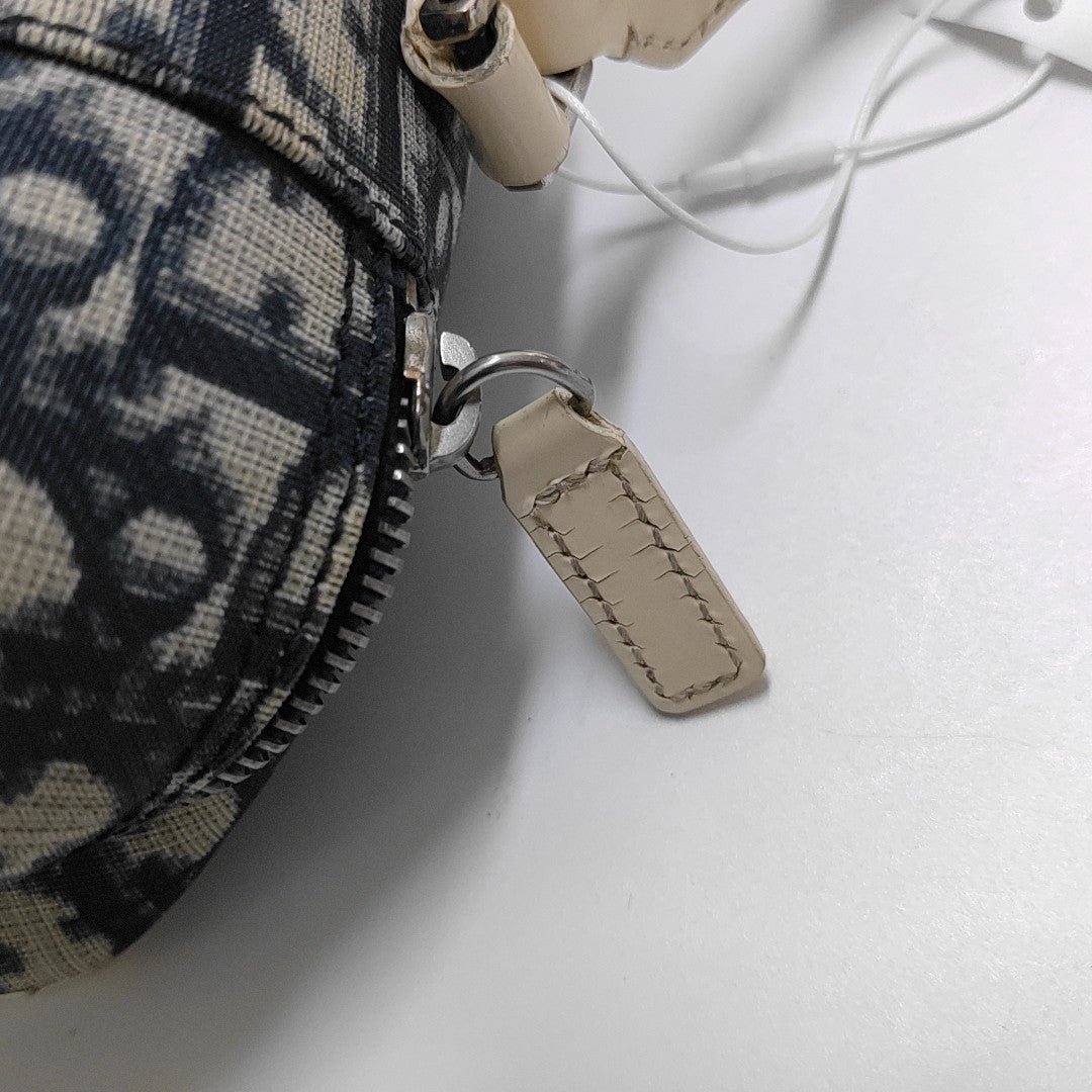 DIOR Rasta Blue Coated Canvas Monogram Crossbody Tote Shoulder Bag Silver Hardware-(SKU)-954926887
