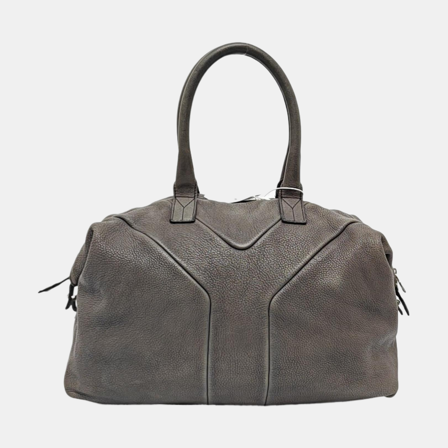 YSL EASY Medium size Dark Grey Leather Quilted Handbag Silver Hardware-(SKU)-955054552