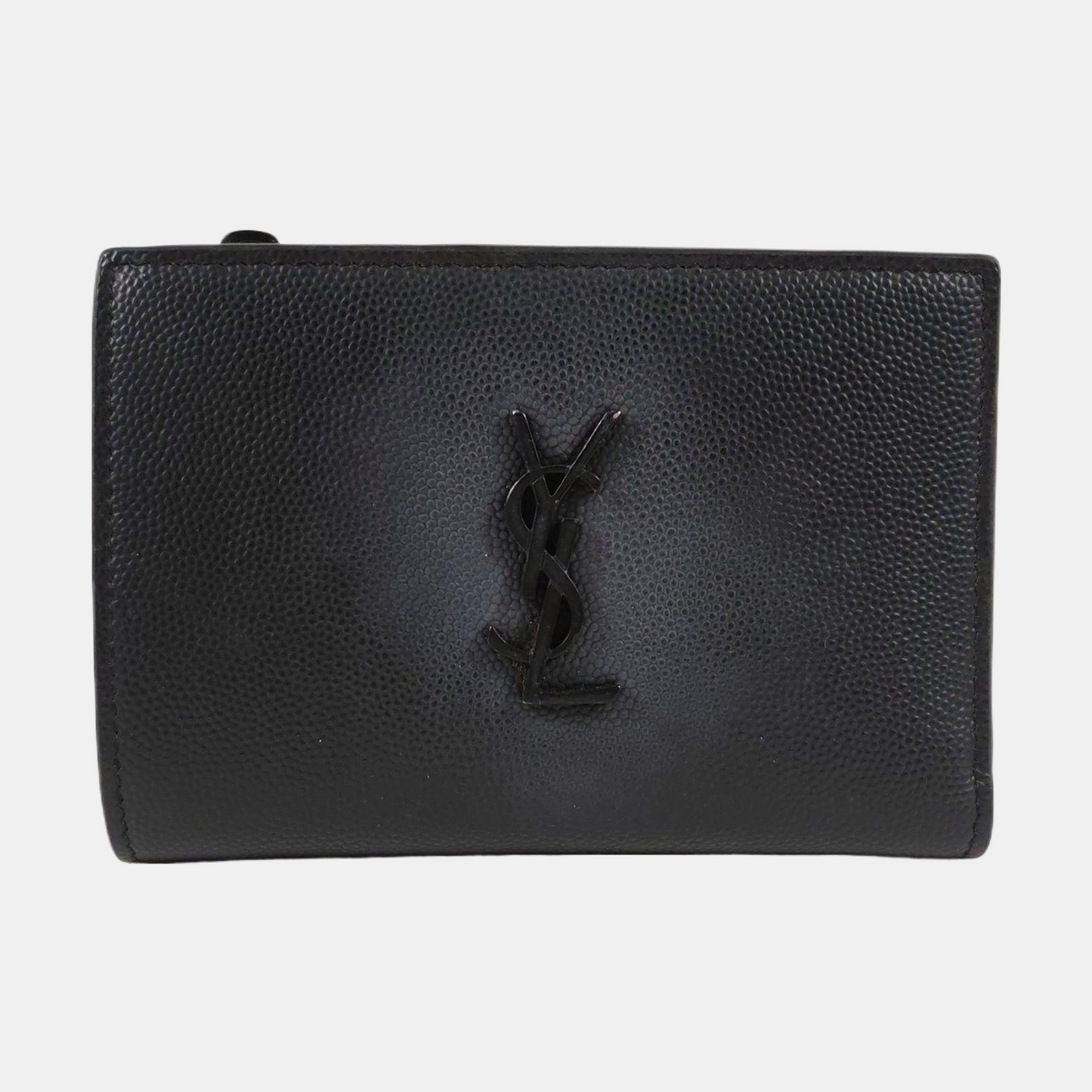 YSL Black Cowhide lychee patternWallet Black hardware-(SKU)-955350778