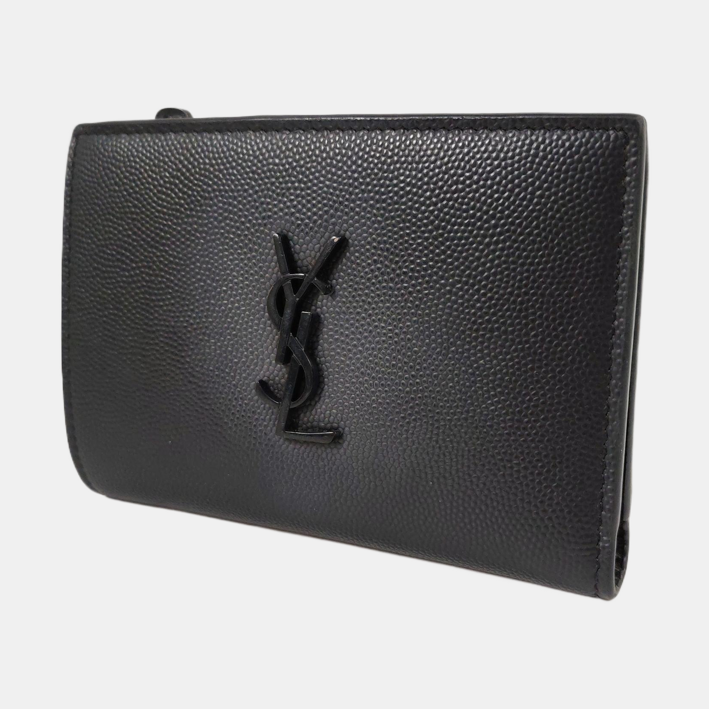 YSL Black Cowhide lychee patternWallet Black hardware-(SKU)-955350778