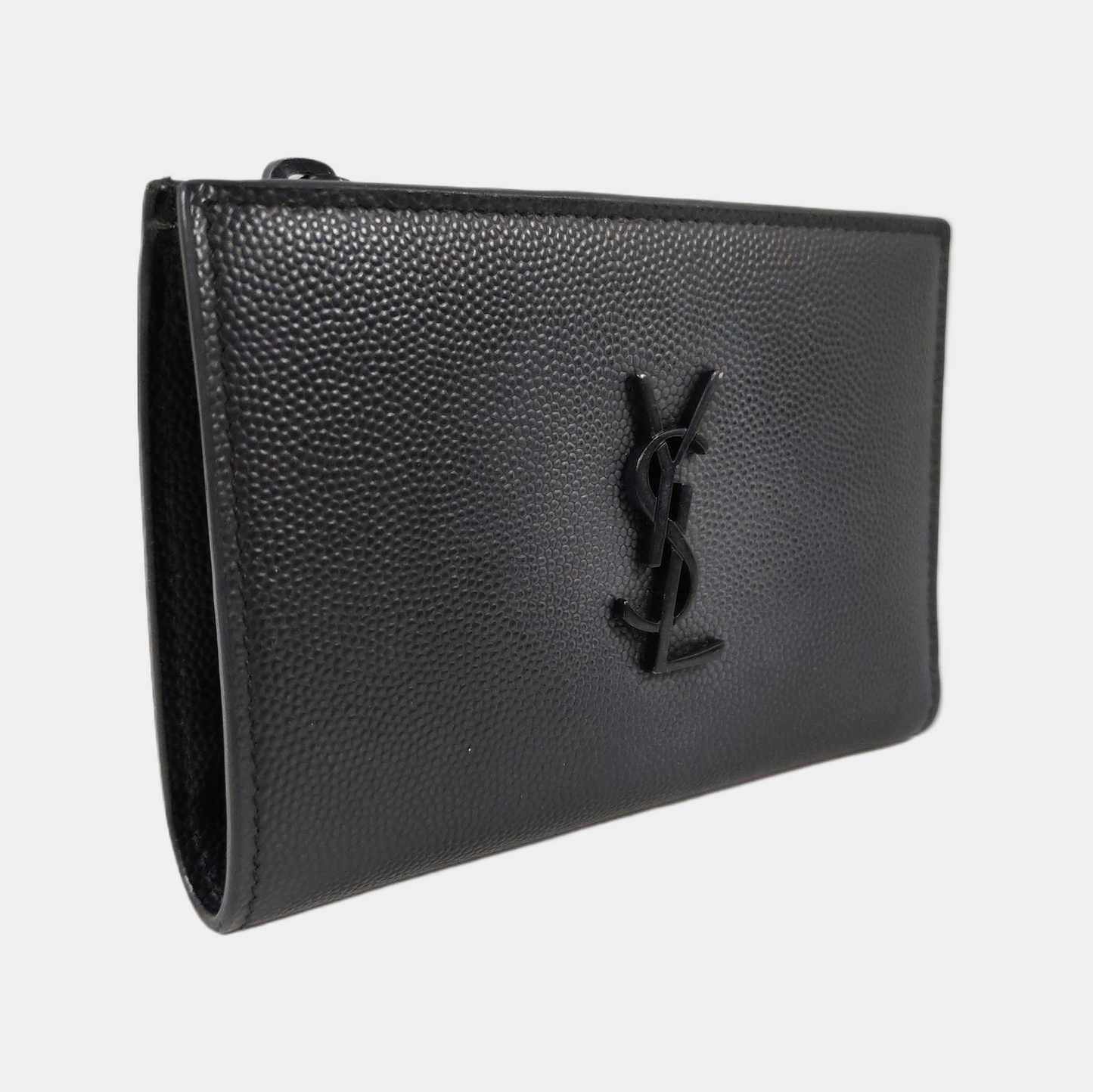 YSL Black Cowhide lychee patternWallet Black hardware-(SKU)-955350778