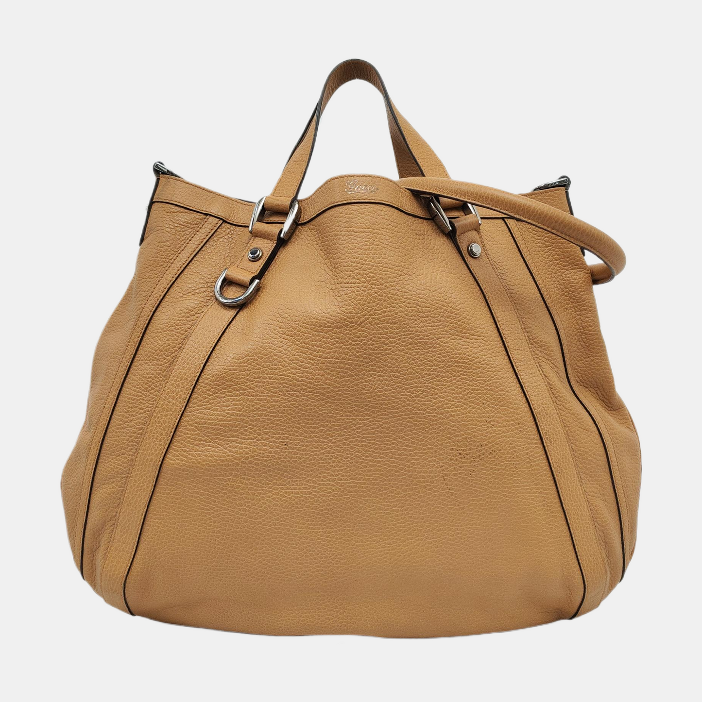 GUCCI Tote bag Caramel cowhide single shoulder bag handbag Silver Hardware Removable shoulder strap-(SKU)-955256584