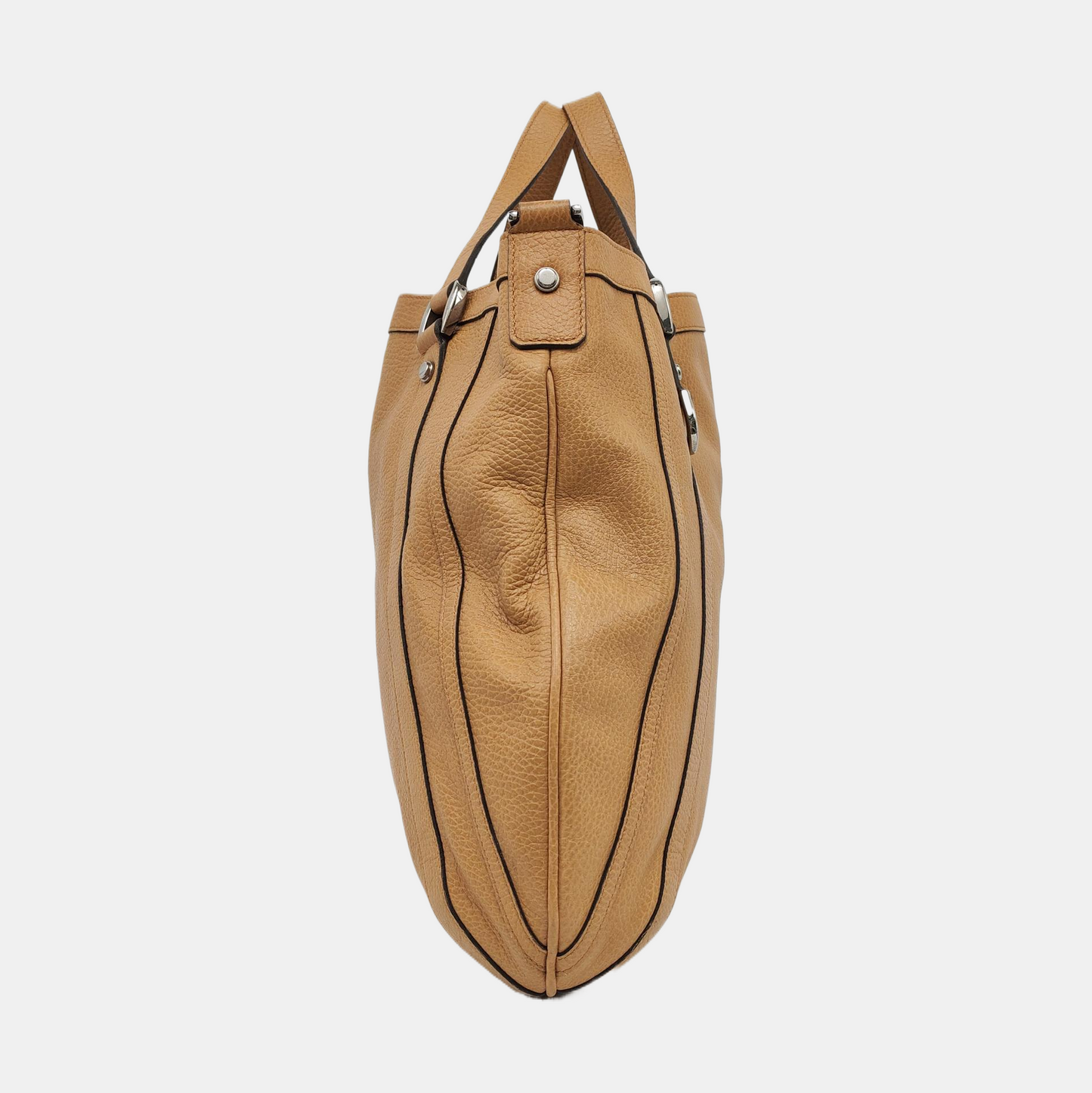 GUCCI Tote bag Caramel cowhide single shoulder bag handbag Silver Hardware Removable shoulder strap-(SKU)-955256584
