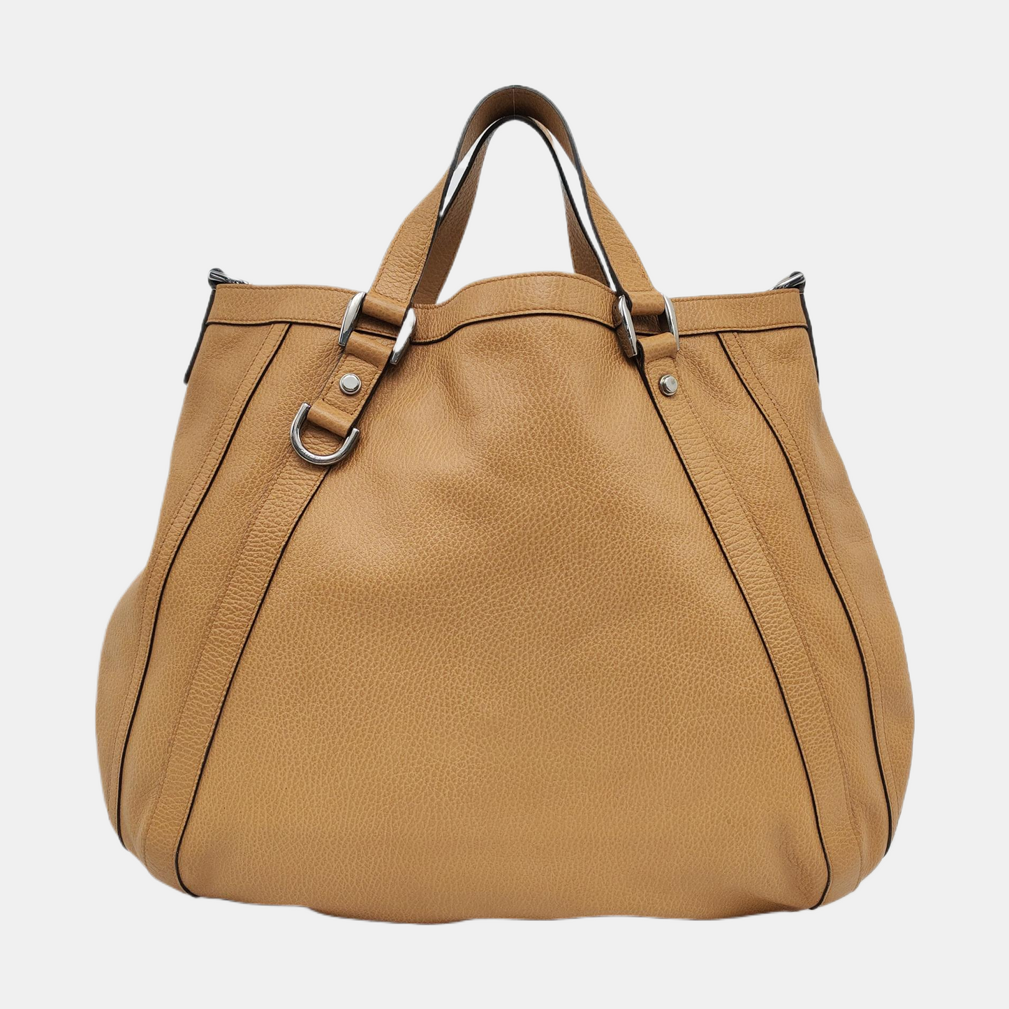 GUCCI Tote bag Caramel cowhide single shoulder bag handbag Silver Hardware Removable shoulder strap-(SKU)-955256584