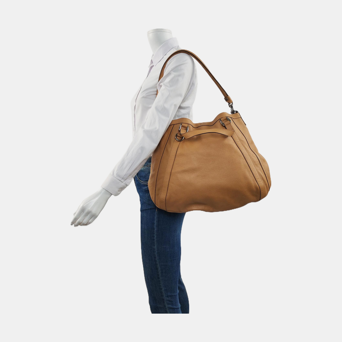 GUCCI Tote bag Caramel cowhide single shoulder bag handbag Silver Hardware Removable shoulder strap-(SKU)-955256584