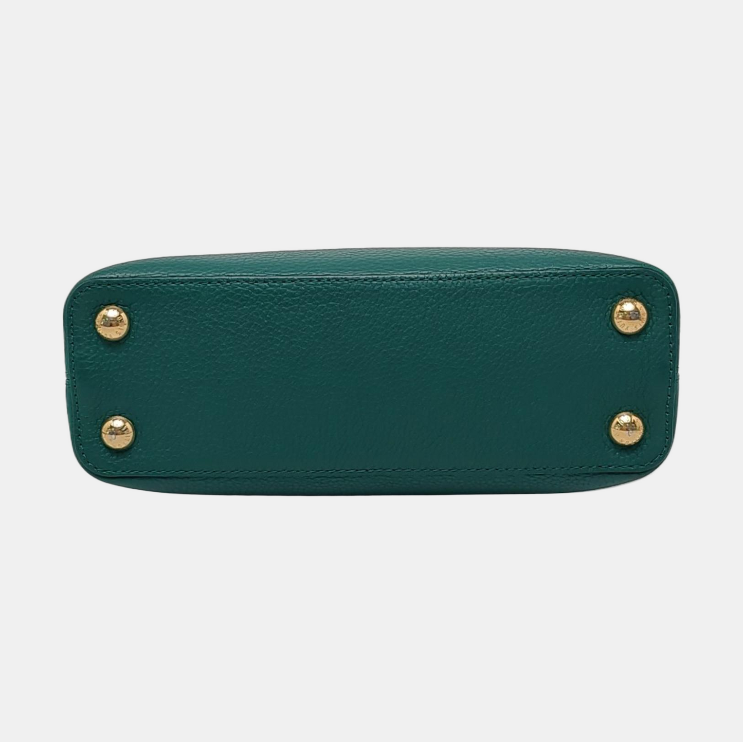 LOUIS VUITTON CAPUCINES BB Green Leather Diagonal Shoulder Bag with Detachable Strap-(SKU)-955038701
