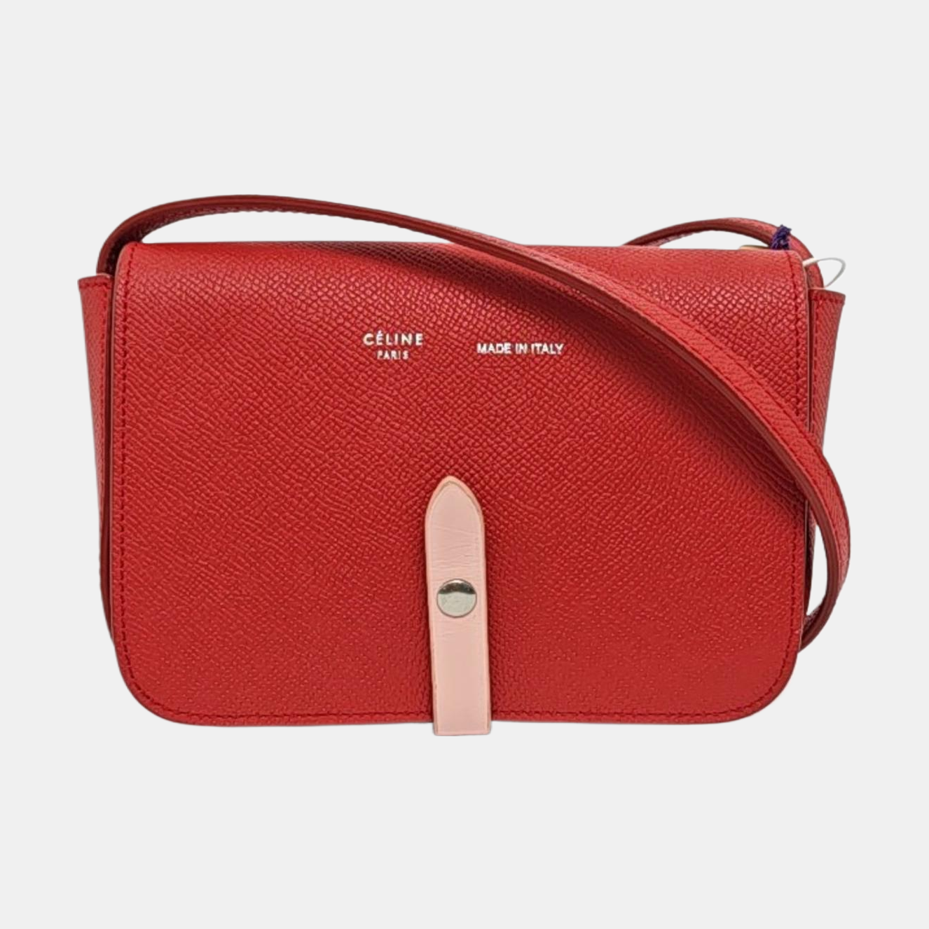 CELINE Red cowhide shoulder bag crossbody bag Silver Hardware-(SKU)-955217814