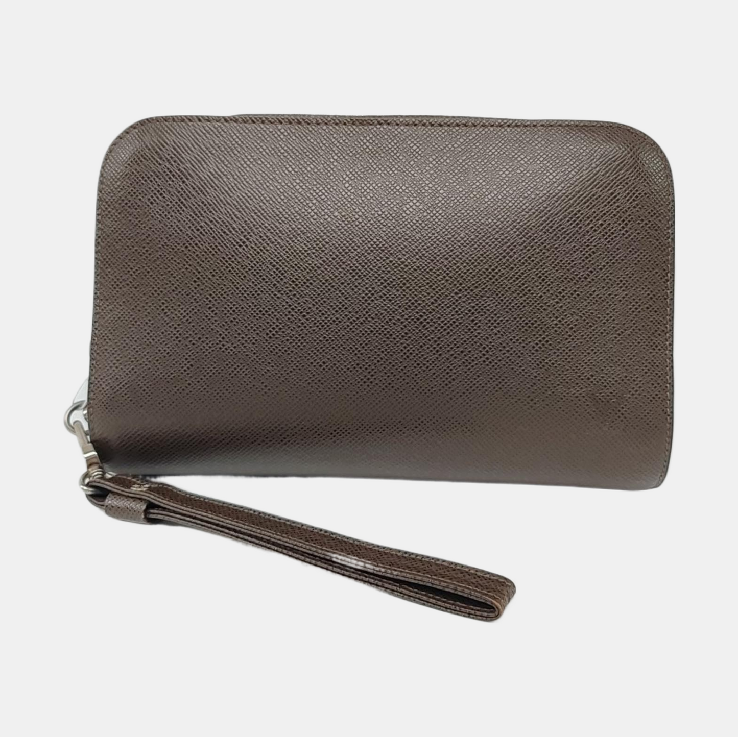 LOUIS VUITTON BAIKAL Brown Calfskin Clutch Handbag Silver Hardware-(SKU)-955218980