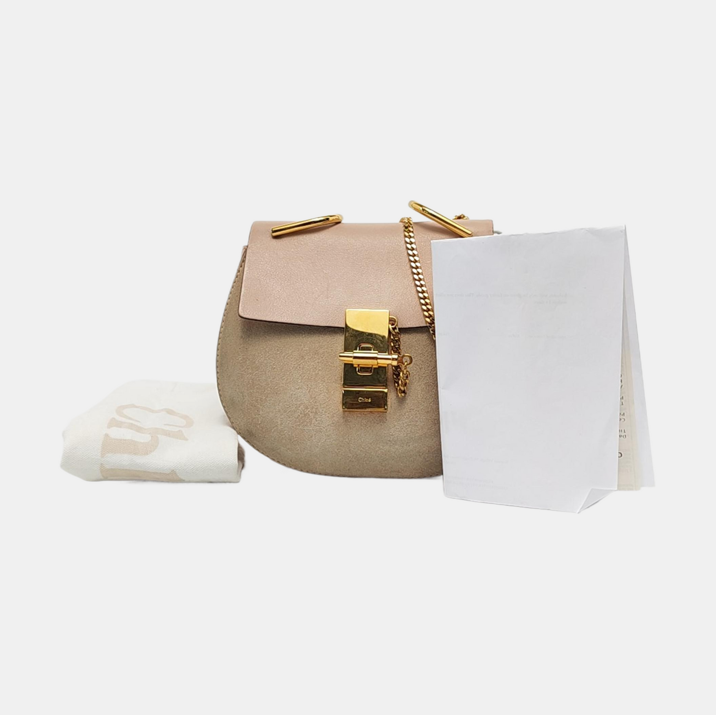 Chloé Drew mini Pink Cowhide Piglet Bag Single Shoulder Bag Golden hardware-(SKU)-955378540