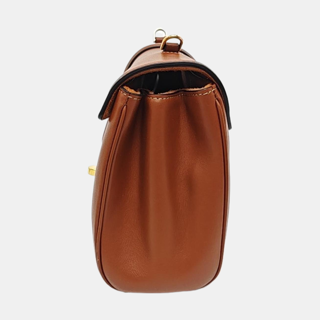 CELINE 16 Teen Brown Calfskin Single Shoulder Bag with Detachable Strap and Gold Hardware-(SKU)-955131984