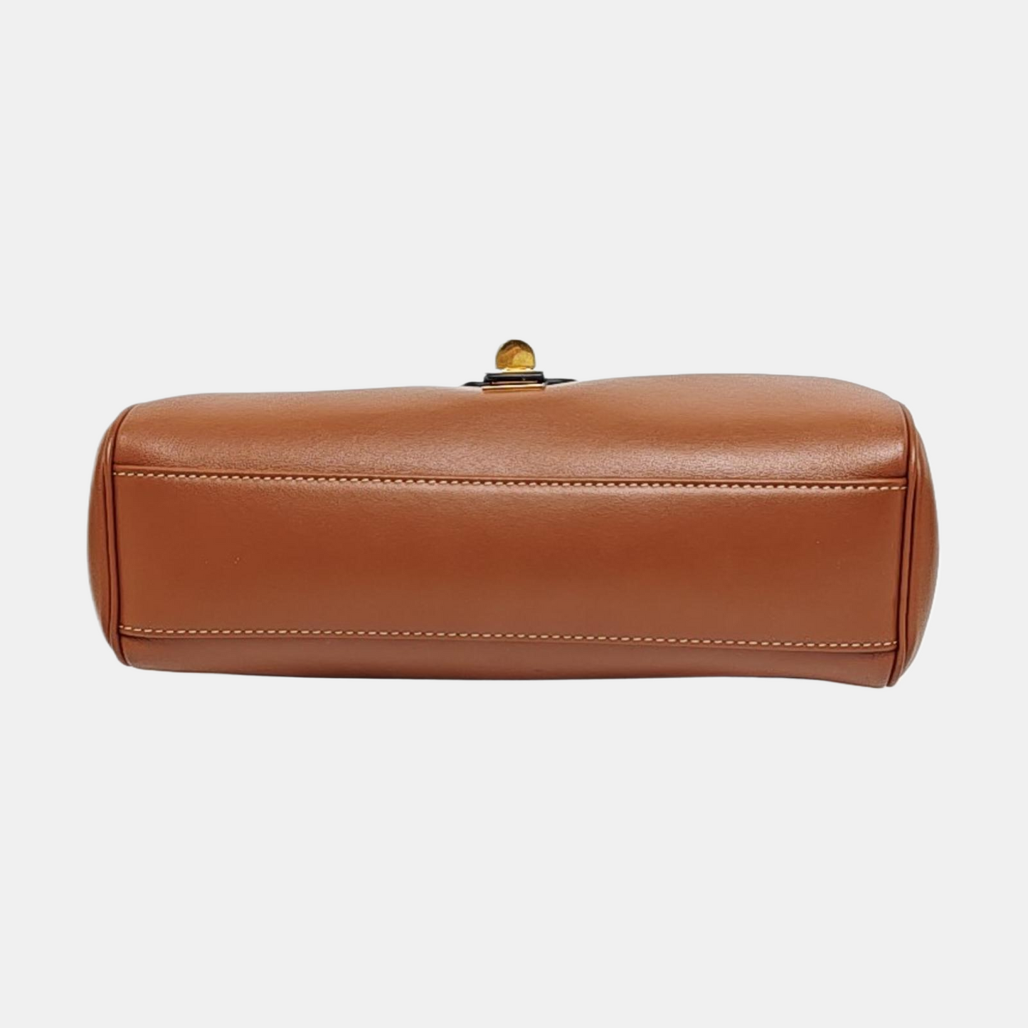 CELINE 16 Teen Brown Calfskin Single Shoulder Bag with Detachable Strap and Gold Hardware-(SKU)-955131984