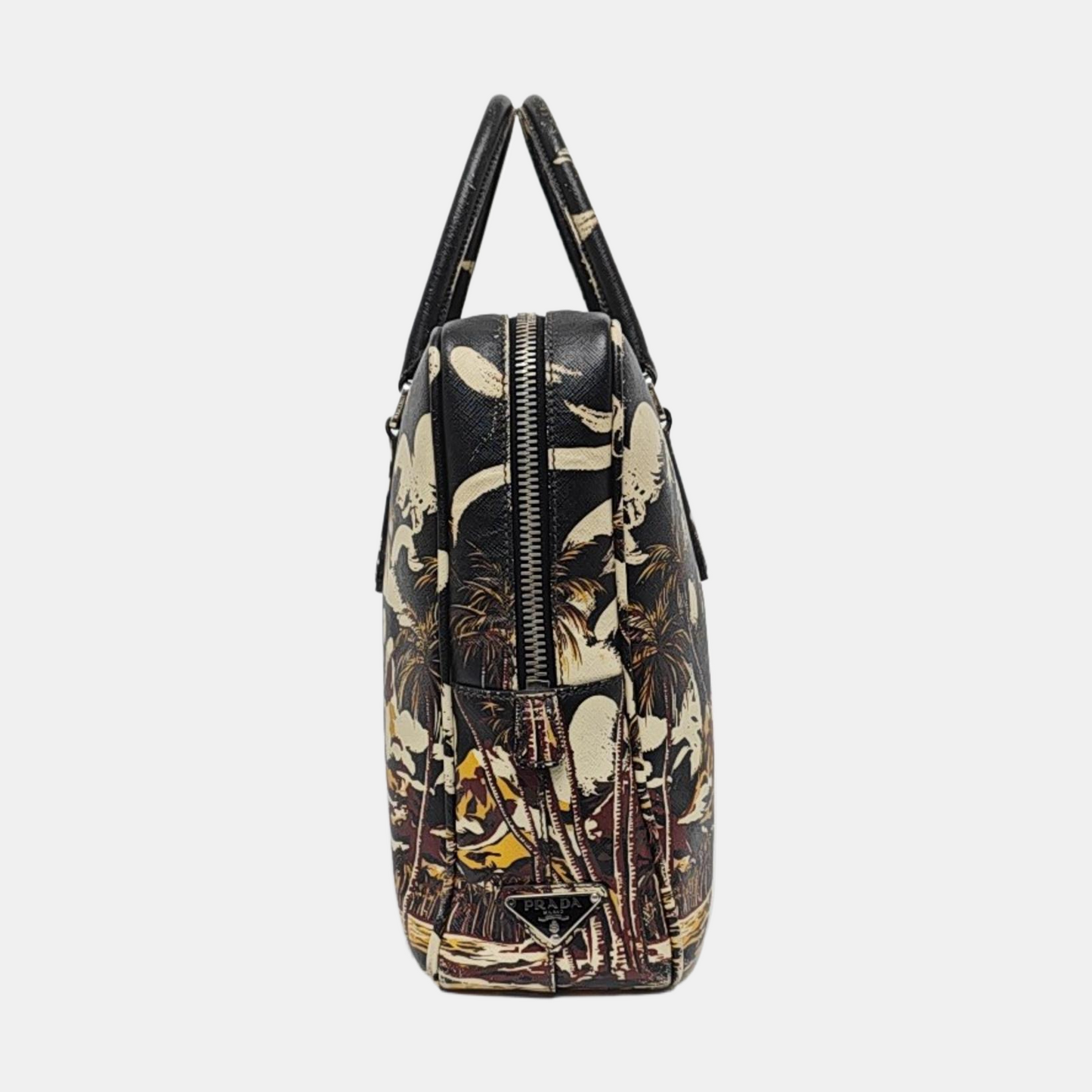 PRADA Multicolor Calfskin Crossgrain Handbag Silver Hardware-(SKU)-955513248