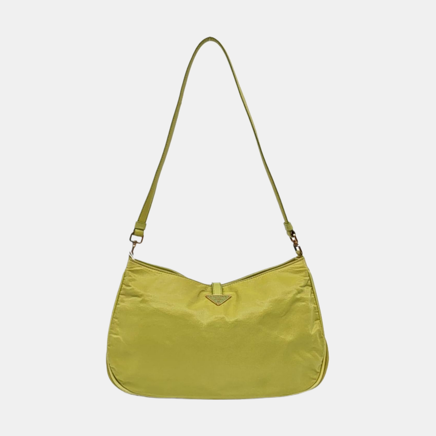 PRADA Green Nylon Logo Shoulder Bag Golden hardware-(SKU)-955381883