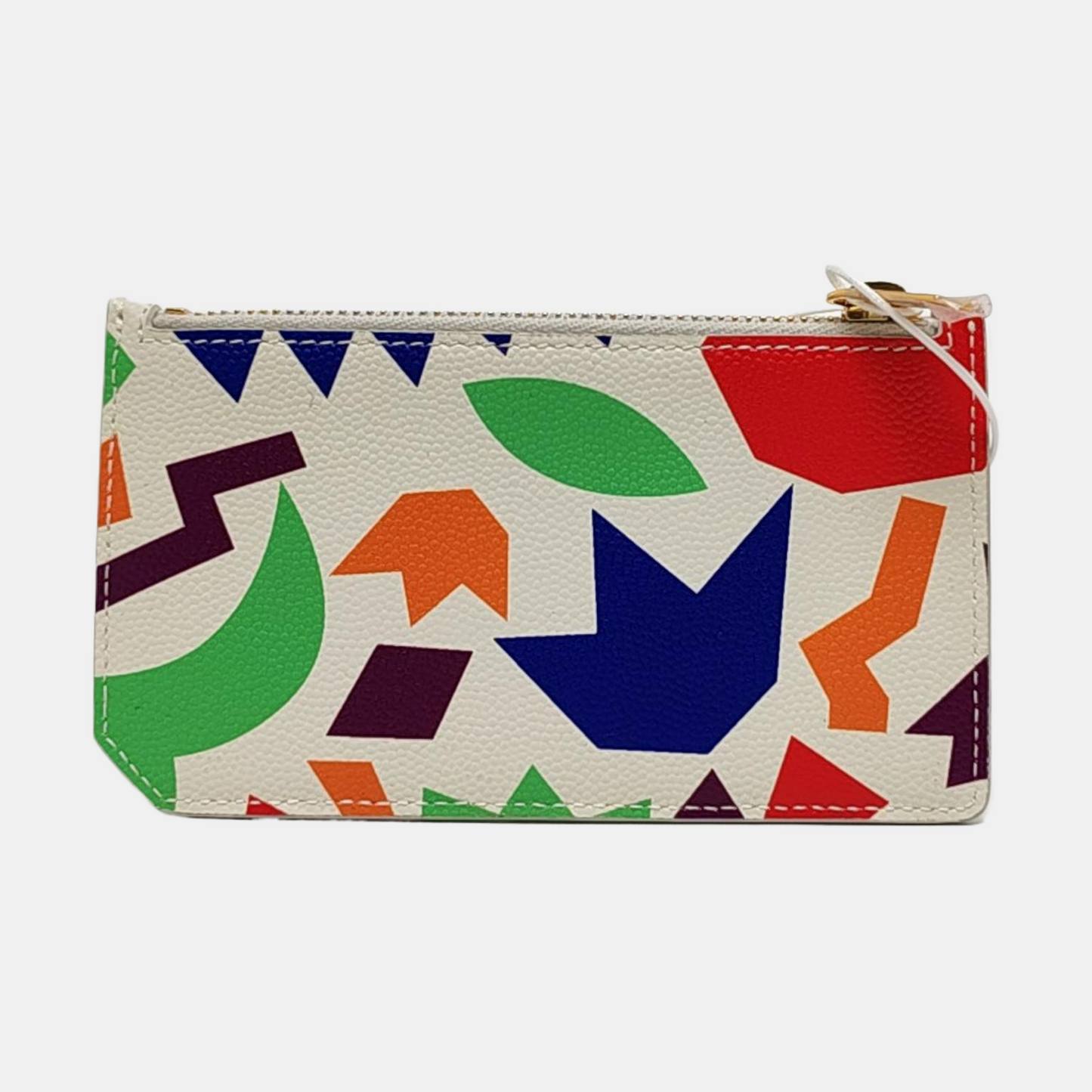 YSL White Leather Printed Card Holder Golden hardware-(SKU)-955513044