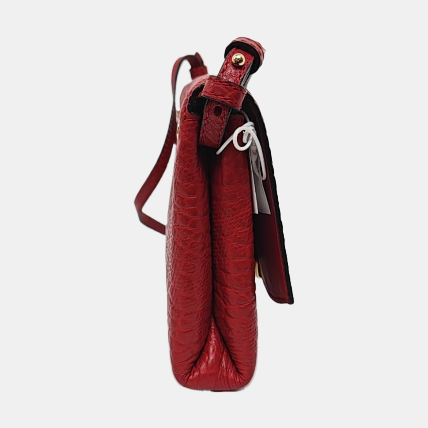 BURBERRY Langley Red Calfskin Embossed Crossbody Bag Golden hardware Removable shoulder strap-(SKU)-954742454
