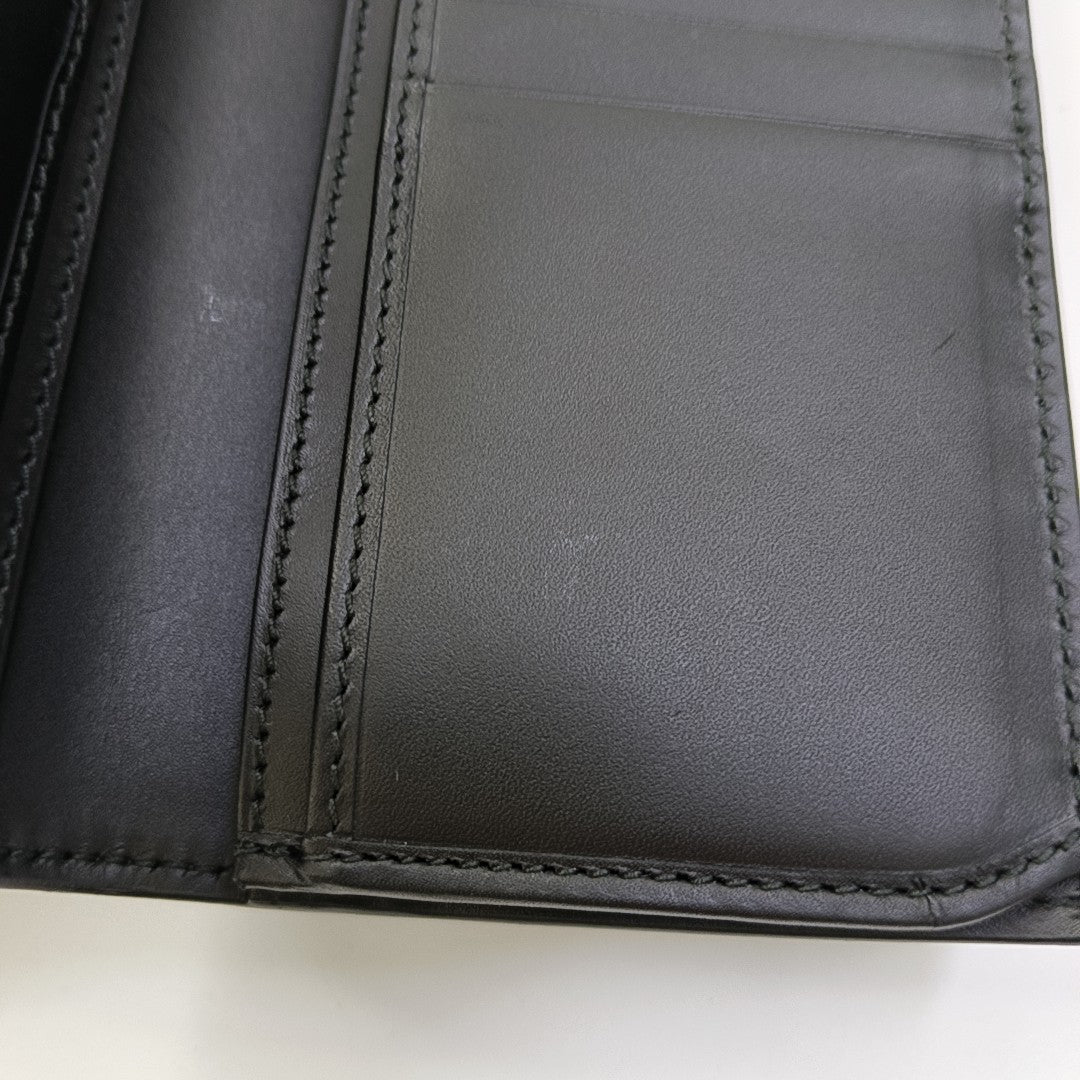 GUCCI Black Leather Printed Wallet Black hardware-(SKU)-955577139