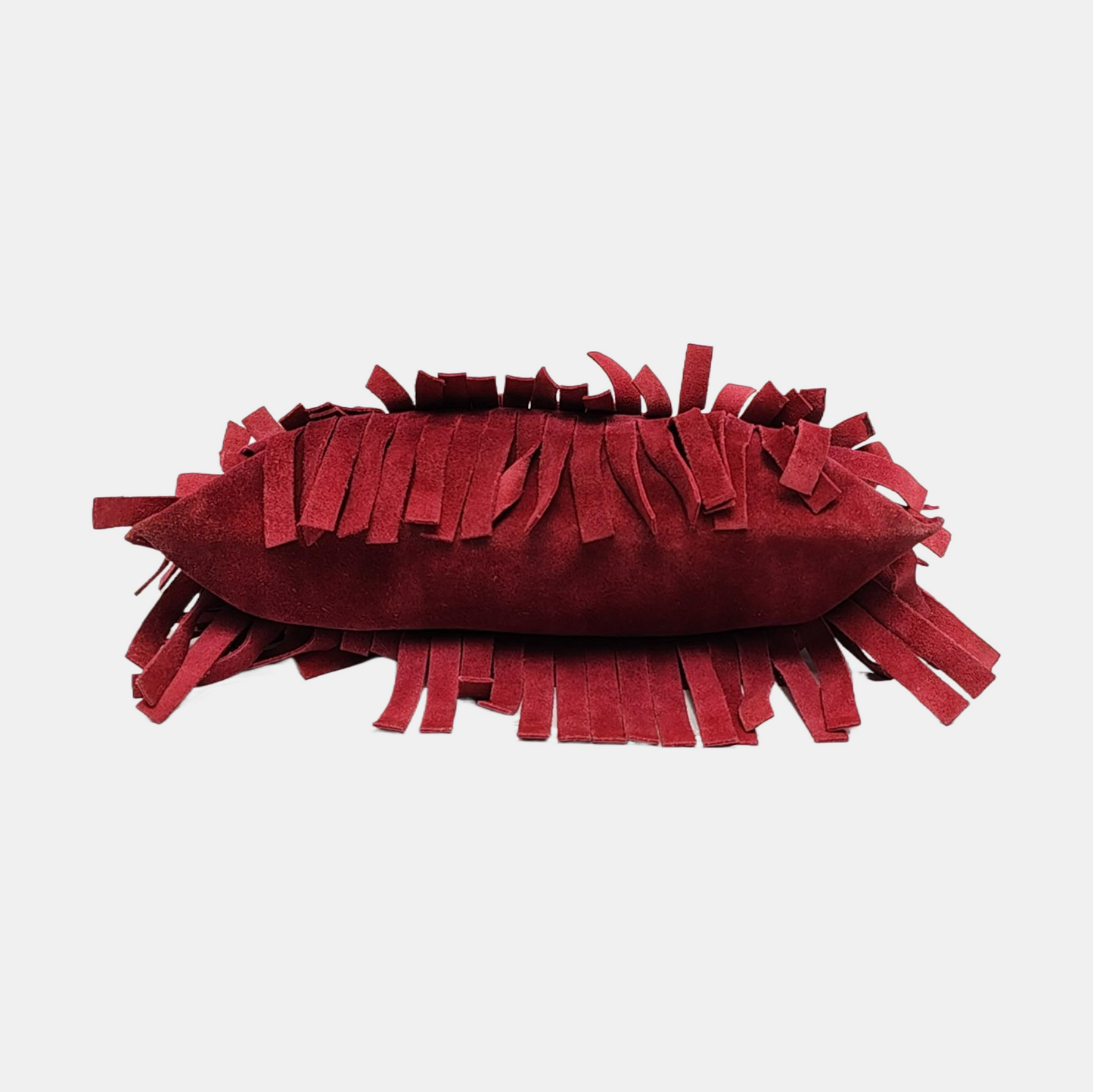 BURBERRY Plum Velvet Leather Fringe Single Shoulder Bag Crossbody Bag Silver Hardware Removable shoulder strap-(SKU)-955725239