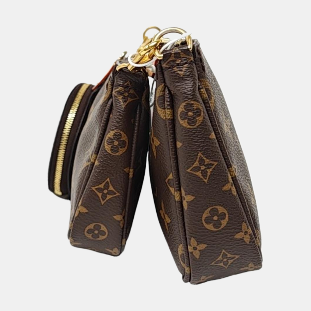 LOUIS VUITTON MULTI Brown Coated Canvas Monogram Empreinte 5-in-1 Crossbody Bag Handbag Shoulder Bag Detachable Strap-(SKU)-955568541