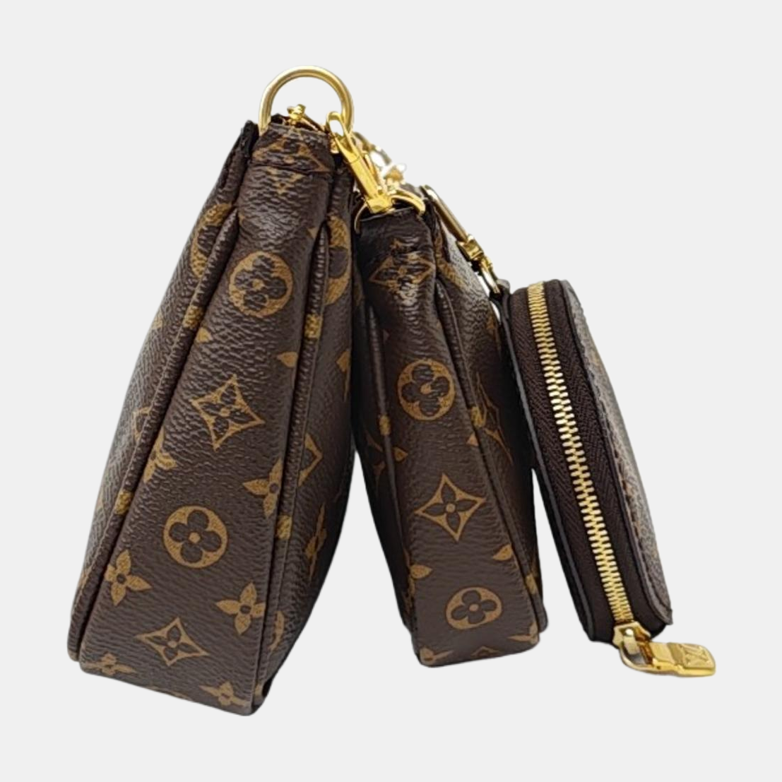 LOUIS VUITTON MULTI Brown Coated Canvas Monogram Empreinte 5-in-1 Crossbody Bag Handbag Shoulder Bag Detachable Strap-(SKU)-955568541