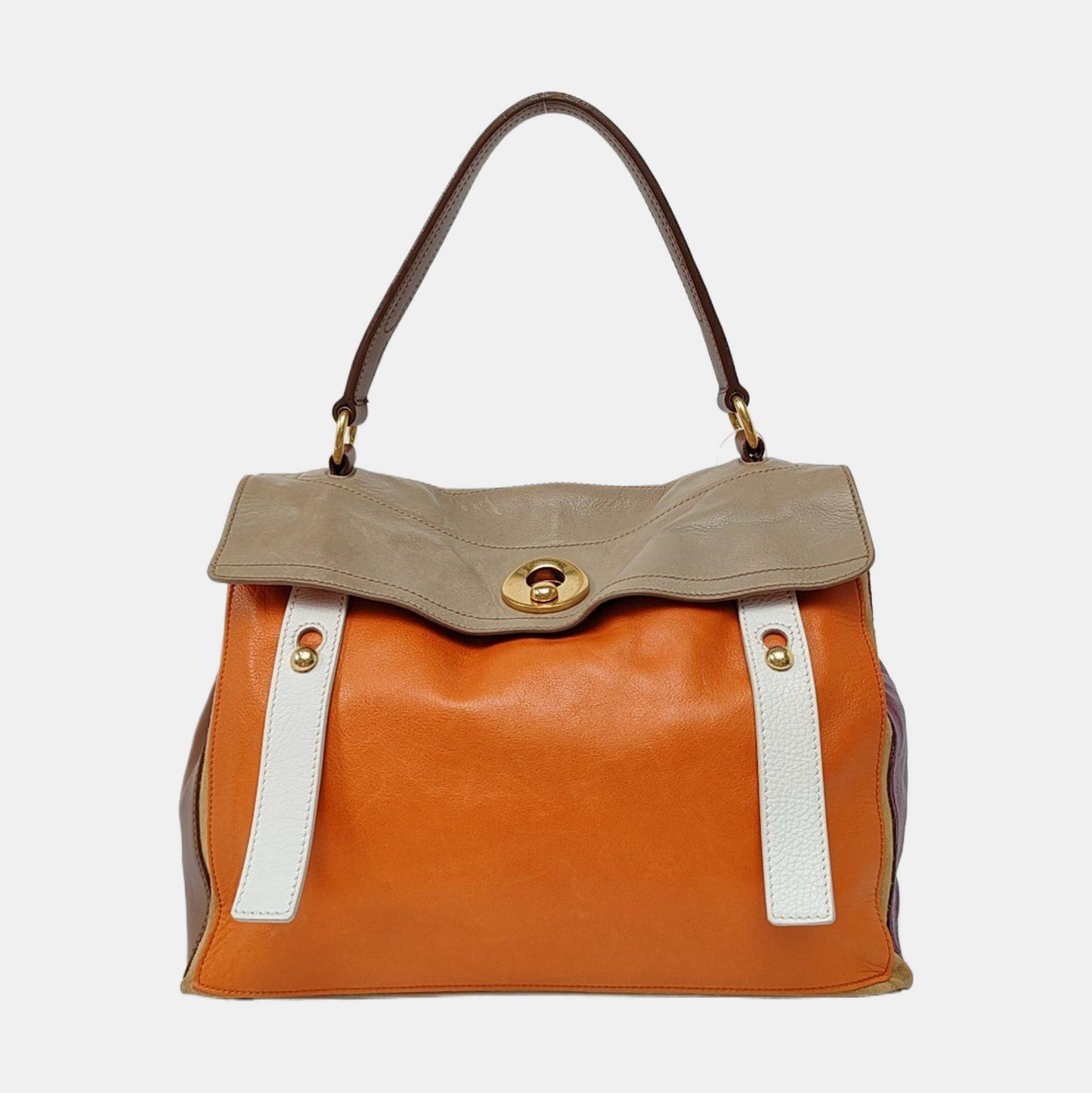 YSL MUSE TWO Multicolor Cowhide Single Shoulder Bag Tote Golden hardware-(SKU)-955589540