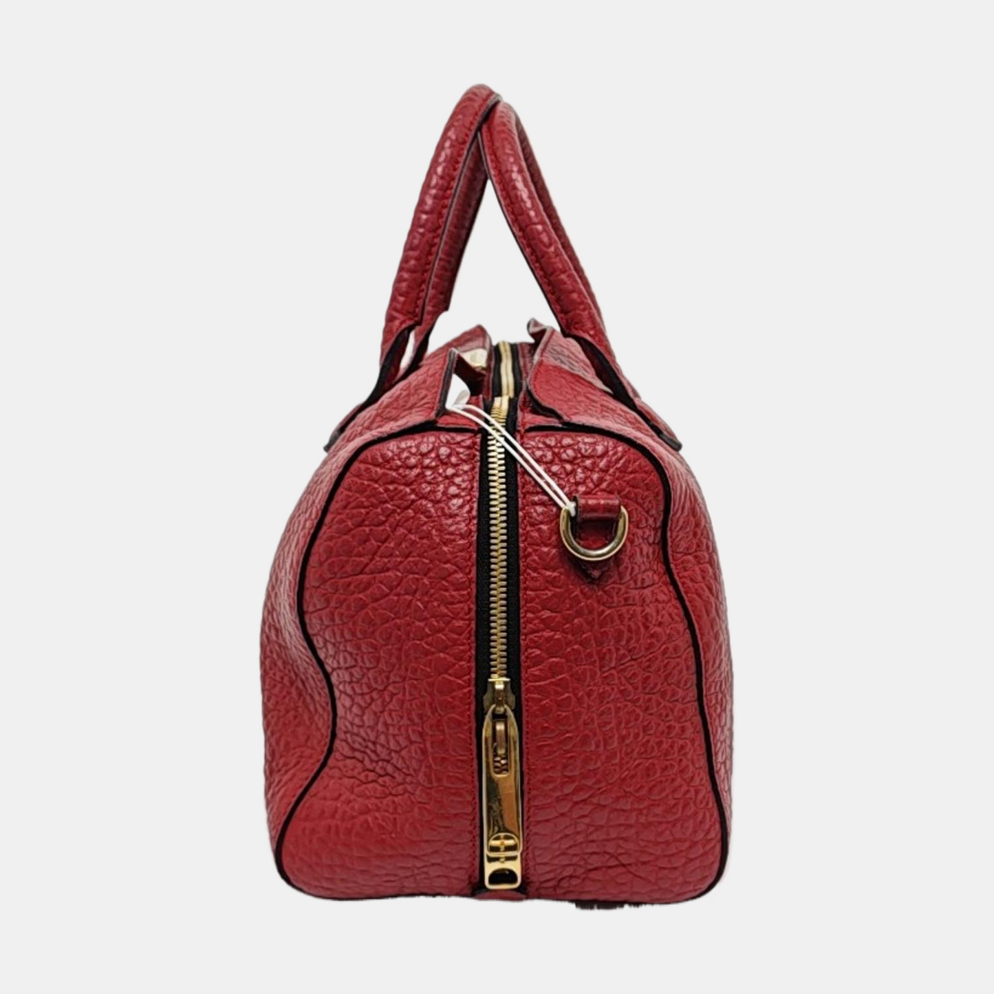 BURBERRY Red Cowhide Embossed Single Shoulder Bag Handbag Crossbody Golden hardware Removable shoulder strap-(SKU)-955432116
