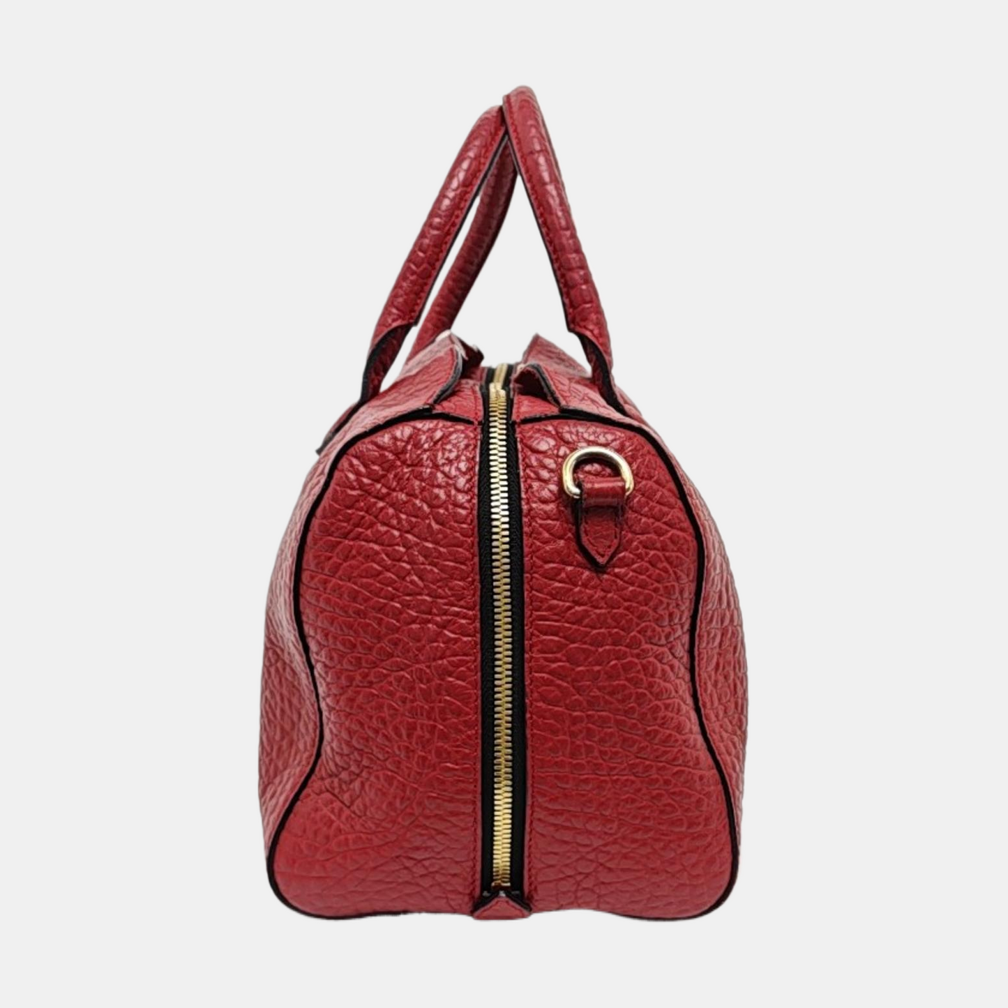 BURBERRY Red Cowhide Embossed Single Shoulder Bag Handbag Crossbody Golden hardware Removable shoulder strap-(SKU)-955432116
