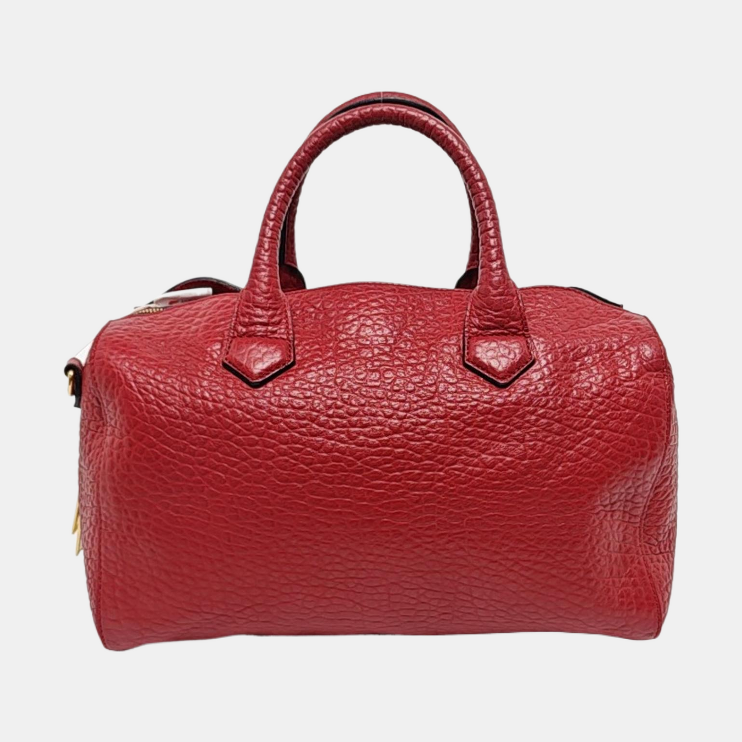 BURBERRY Red Cowhide Embossed Single Shoulder Bag Handbag Crossbody Golden hardware Removable shoulder strap-(SKU)-955432116