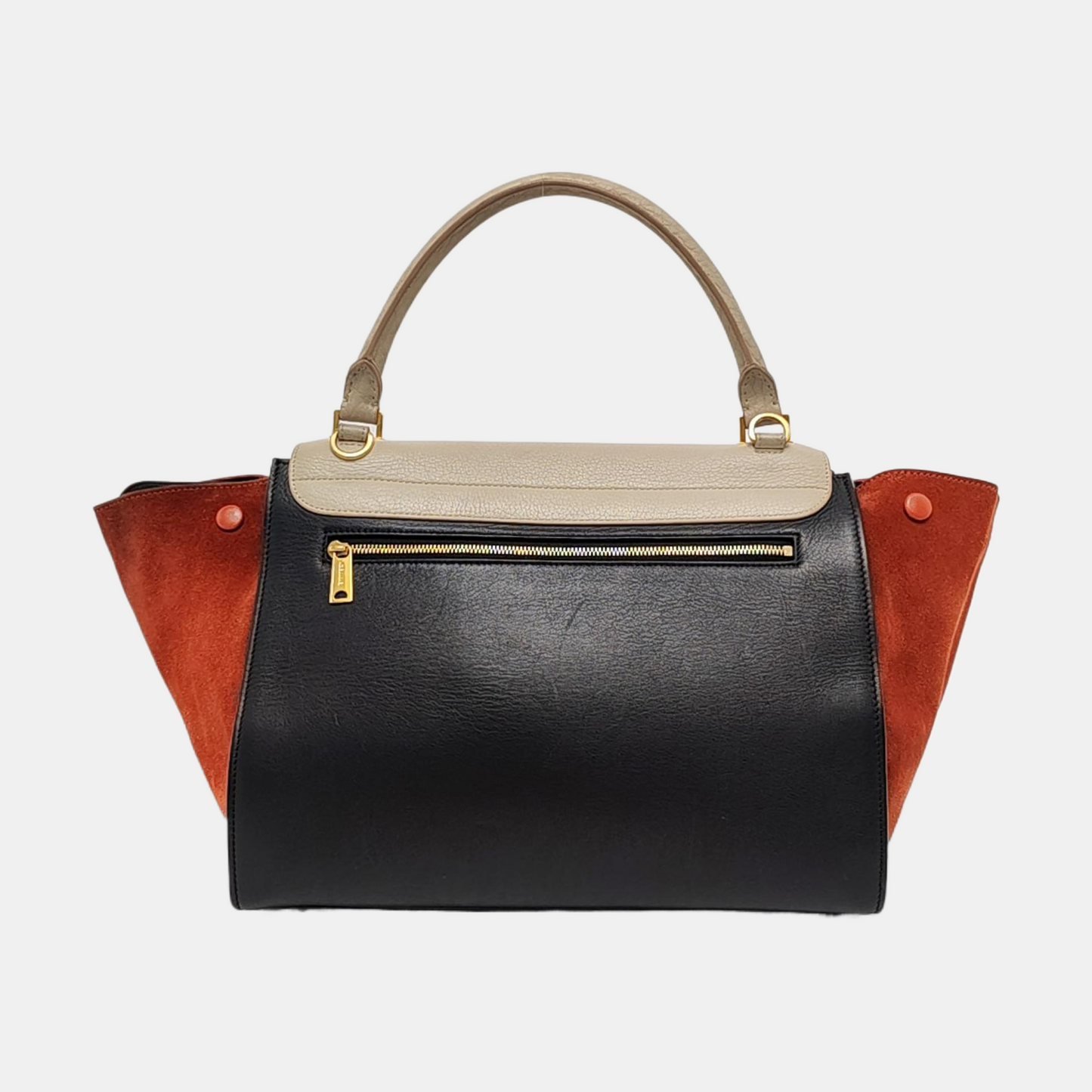 CELINE TRAPEZE Medium size Multicolor Leather Swing Bag Shoulder Bag Tote Bag Crossbody Bag Golden hardware Removable shoulder strap-(SKU)-955616288