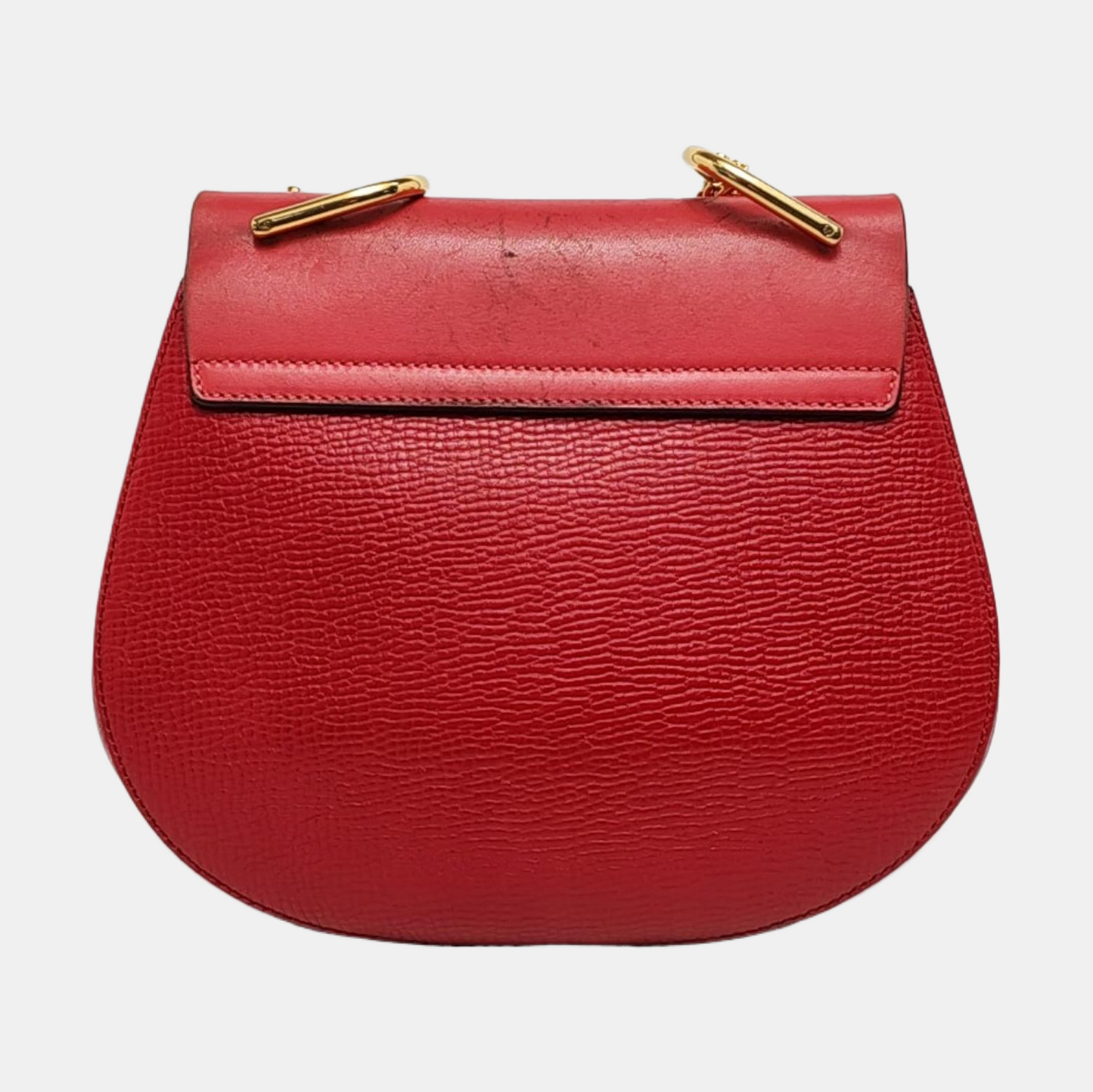 Chloé Drew Medium size Red Cowhide Piggy Bag Single Shoulder Bag Sling Golden hardware-(SKU)-955862500