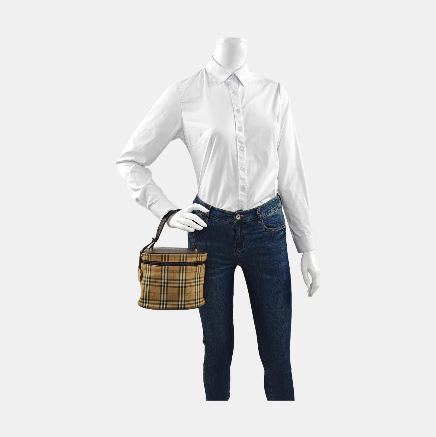 BURBERRY Khaki canvas military horse pattern tote bag Golden hardware-(SKU)-955755761