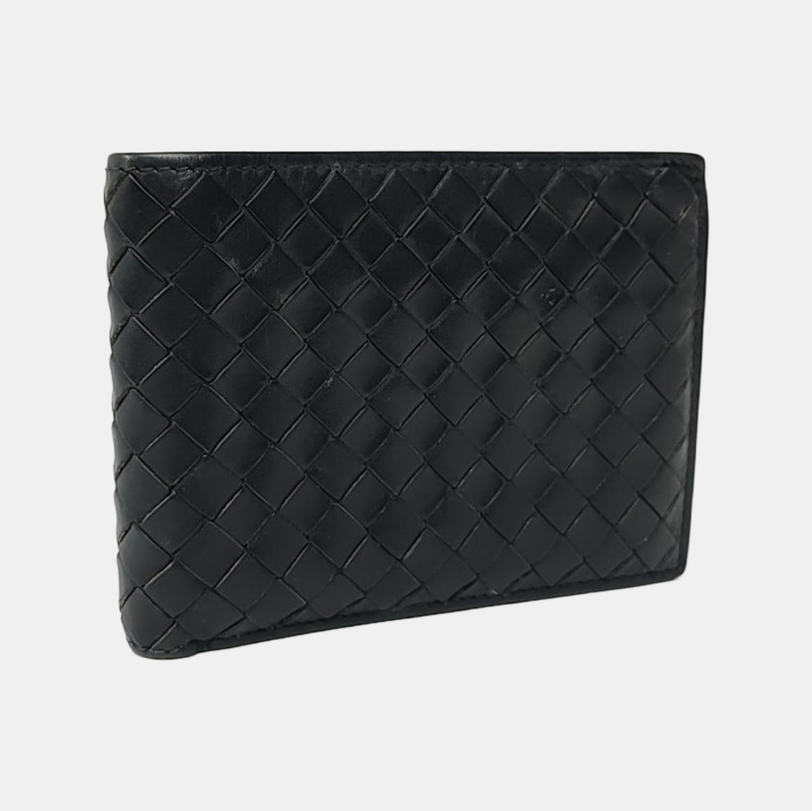BOTTEGA VENETA Black Sheepskin Woven Wallet-(SKU)-955363008