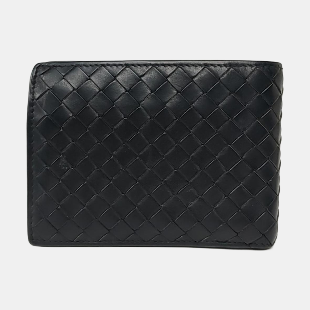 BOTTEGA VENETA Black Sheepskin Woven Wallet-(SKU)-955363008