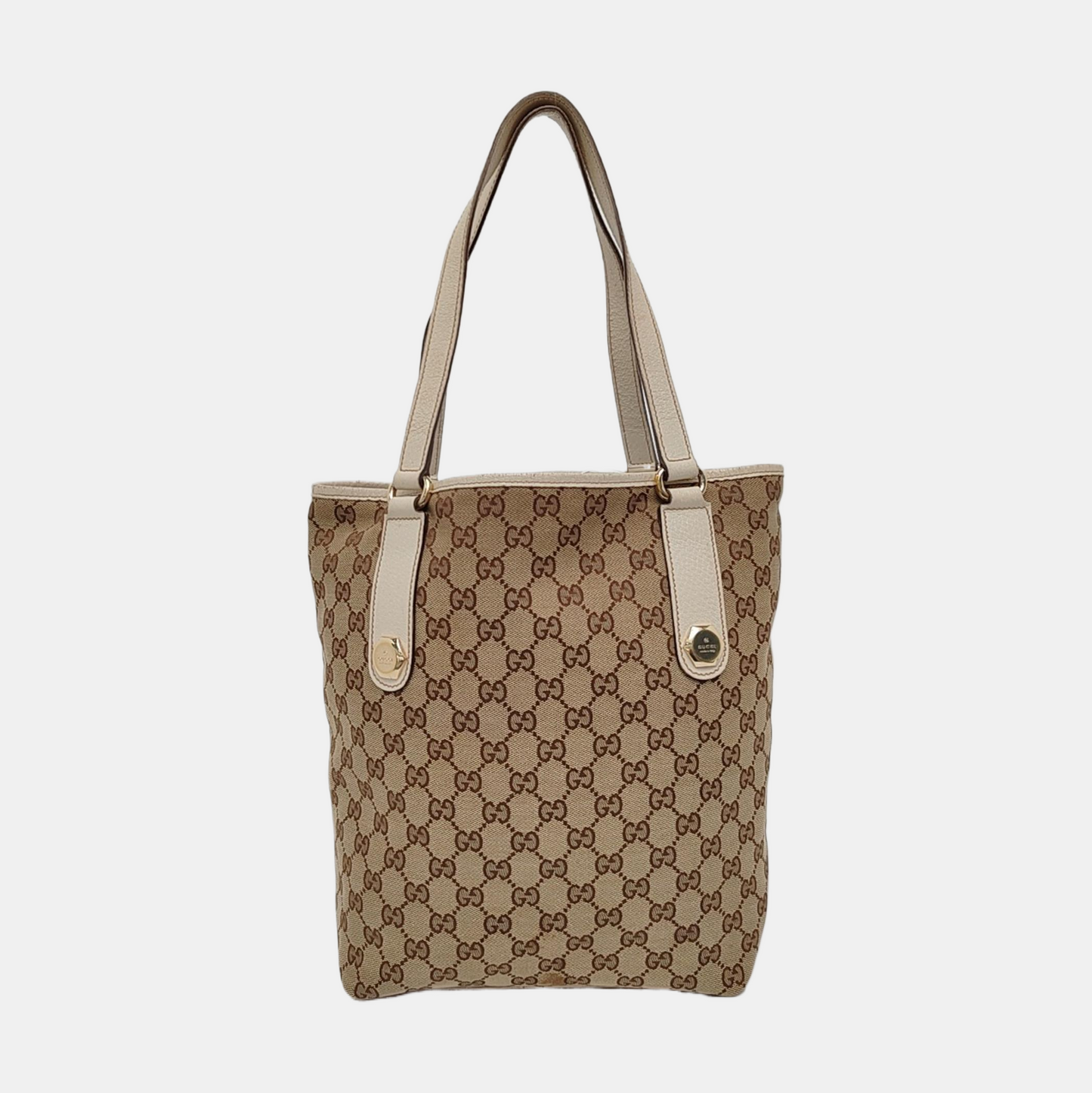 GUCCI Bucket bag Khaki Canvas Monogram Floral Single Shoulder Bag Tote Bag Golden hardware-(SKU)-955867779