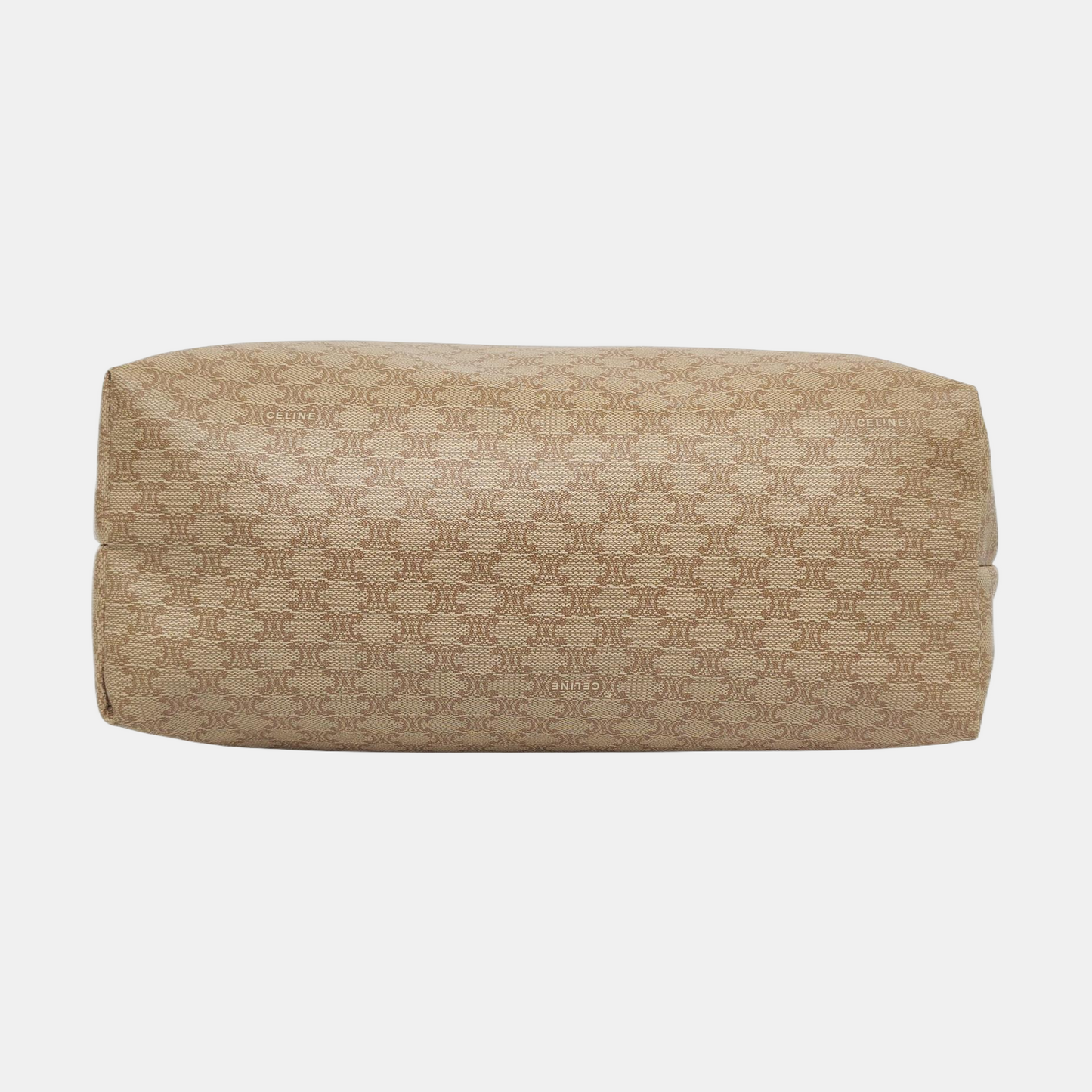 CELINE Khaki Coated Canvas Triumph Clutch Golden hardware-(SKU)-955736593