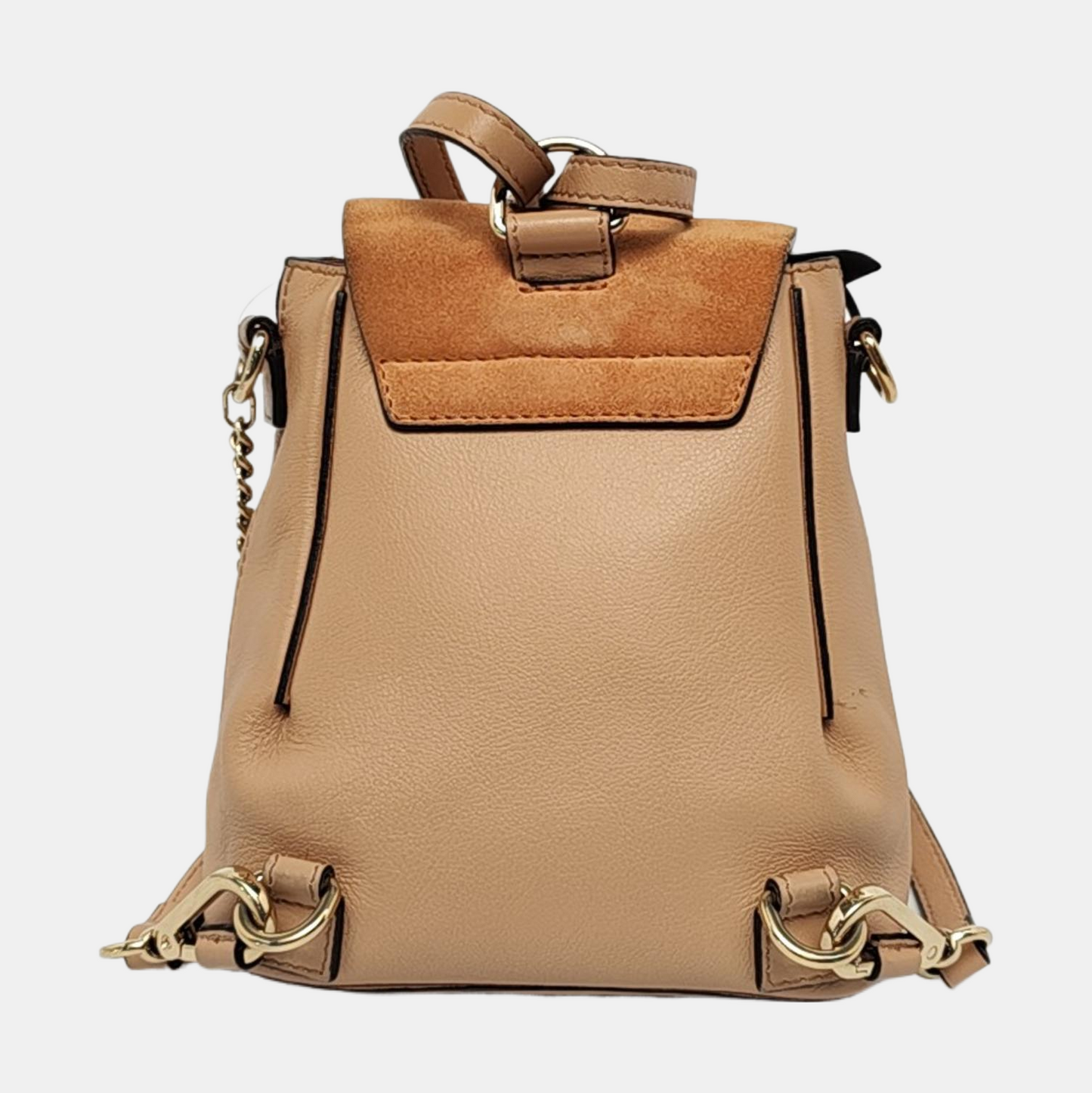 Chloé Faye mini Khaki Cowhide Single Shoulder Bag Backpack Golden hardware shoulder straps-(SKU)-955720331