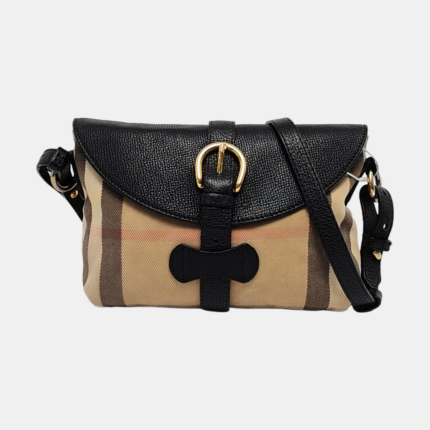 BURBERRY Beige Fabric Crossbody Bag Golden hardware Removable shoulder strap-(SKU)-955688405