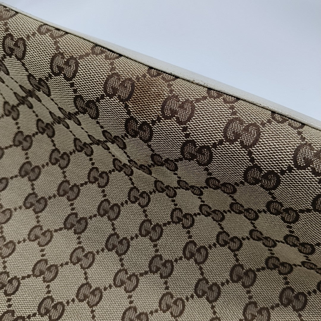GUCCI Bucket bag Khaki Canvas Monogram Floral Single Shoulder Bag Tote Bag Golden hardware-(SKU)-955867779