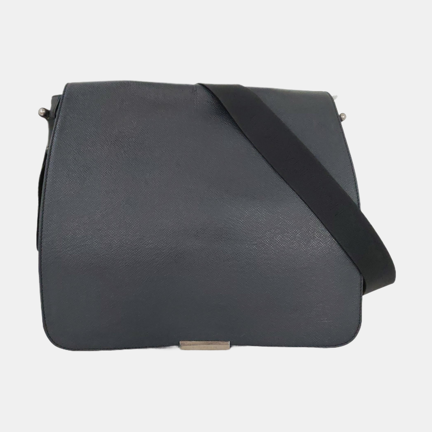 LOUIS VUITTON VIKTOR Black Cowhide Single Shoulder Bag Crossbody Bag Silver Hardware-(SKU)-955690536