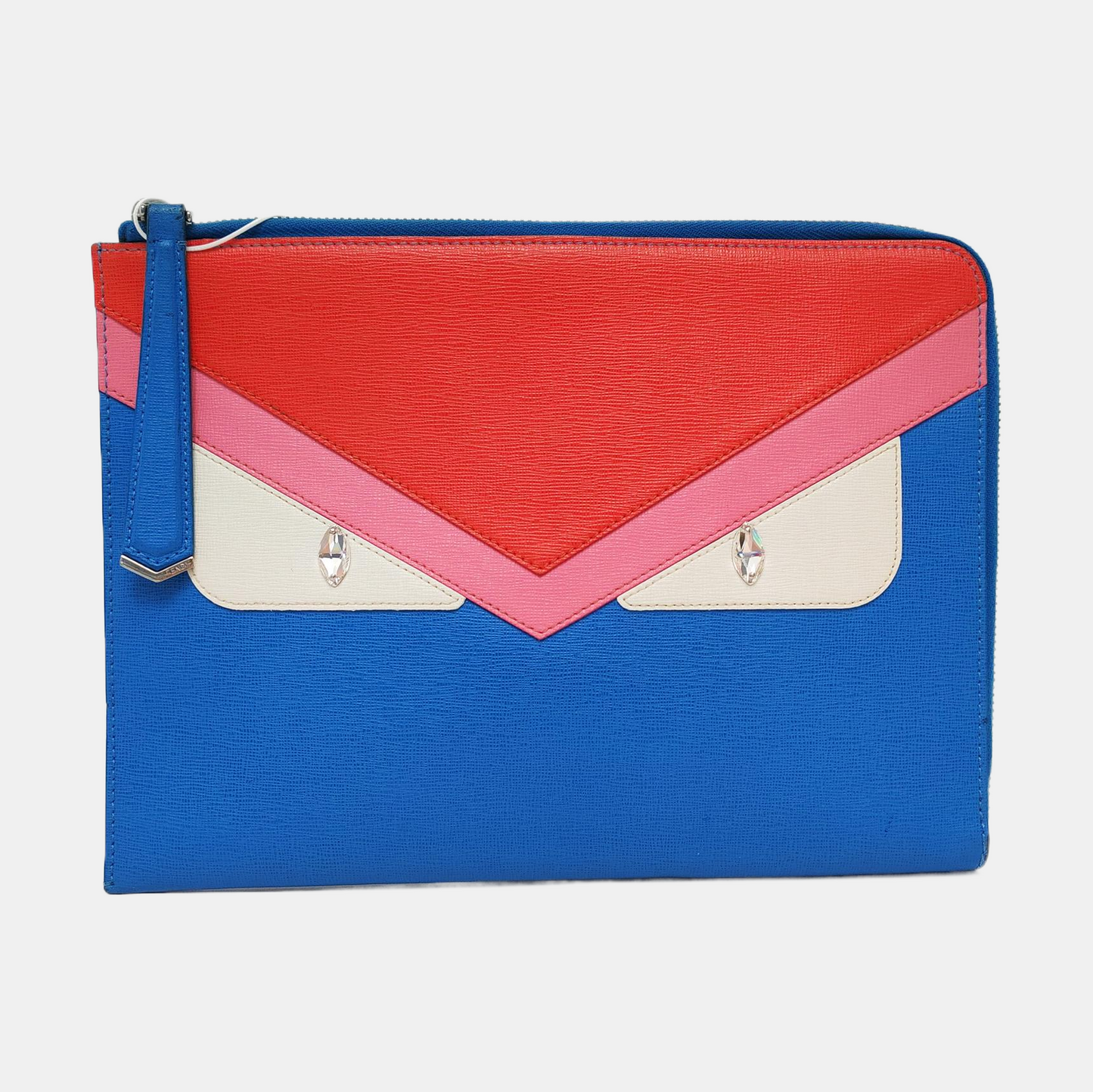 FENDI Monster Blue Cowhide Mini Monster Handbag Silver Hardware-(SKU)-955859575