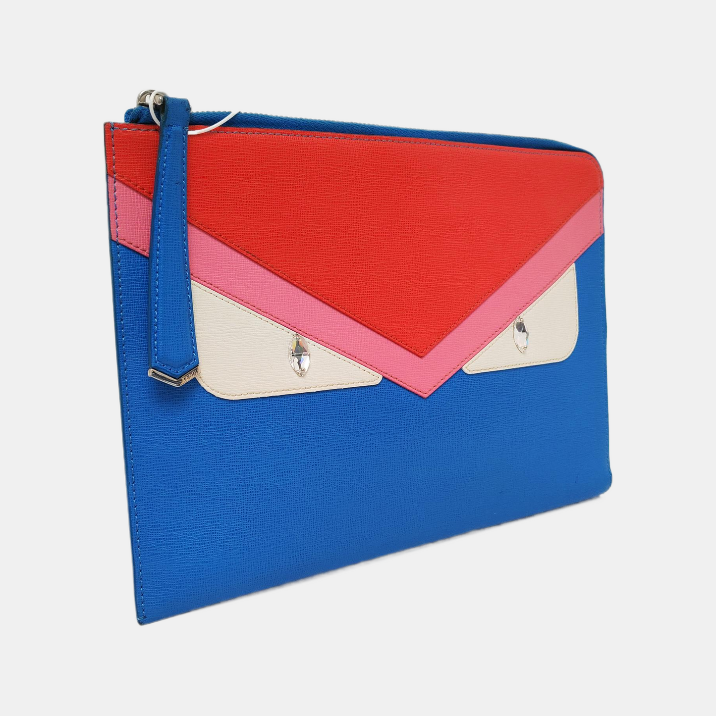 FENDI Monster Blue Cowhide Mini Monster Handbag Silver Hardware-(SKU)-955859575